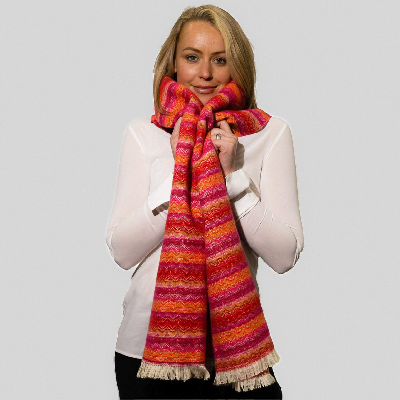 Zelly Orange Zig Zags Scarf 1050915