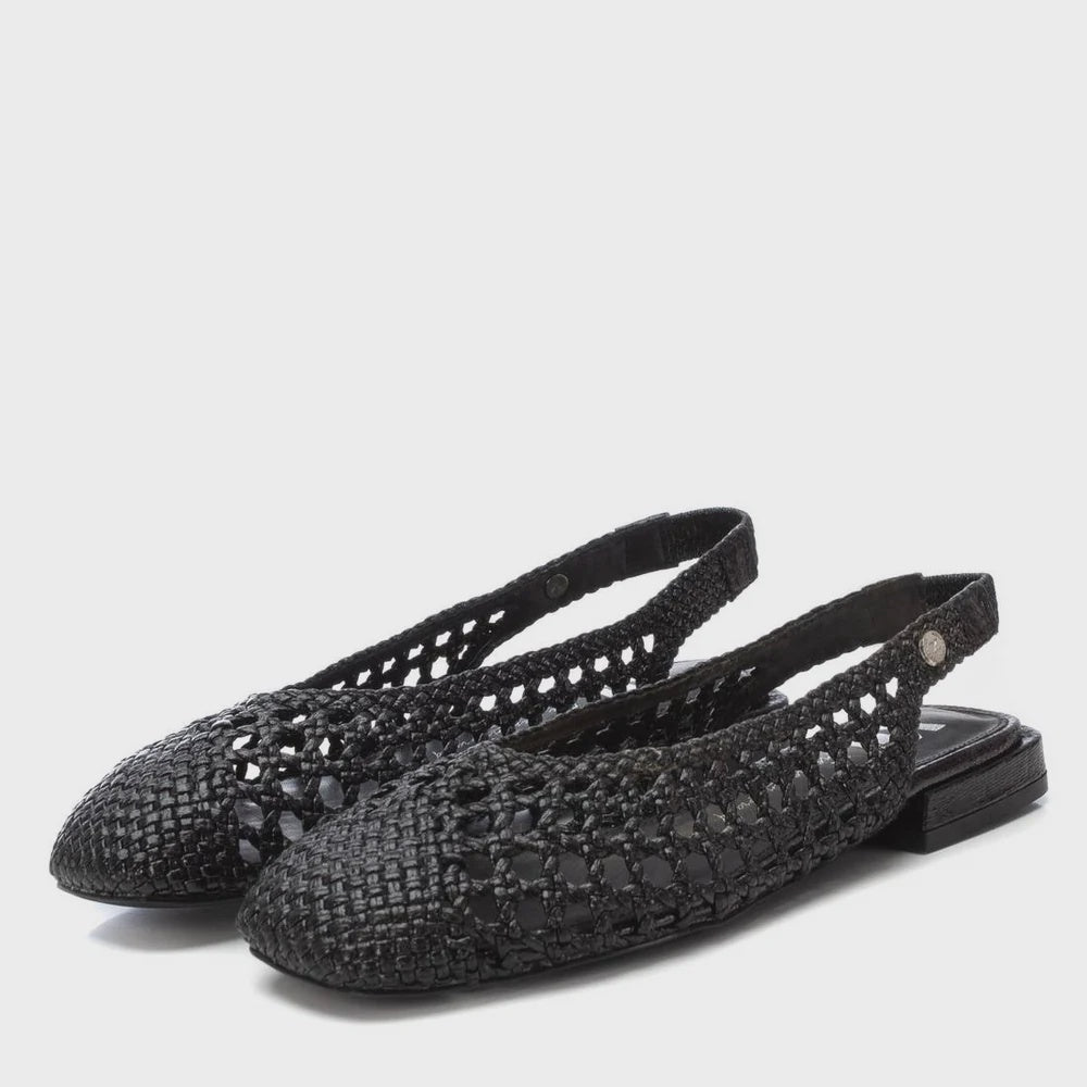 Xti Black Woven Slingback Pumps 143792