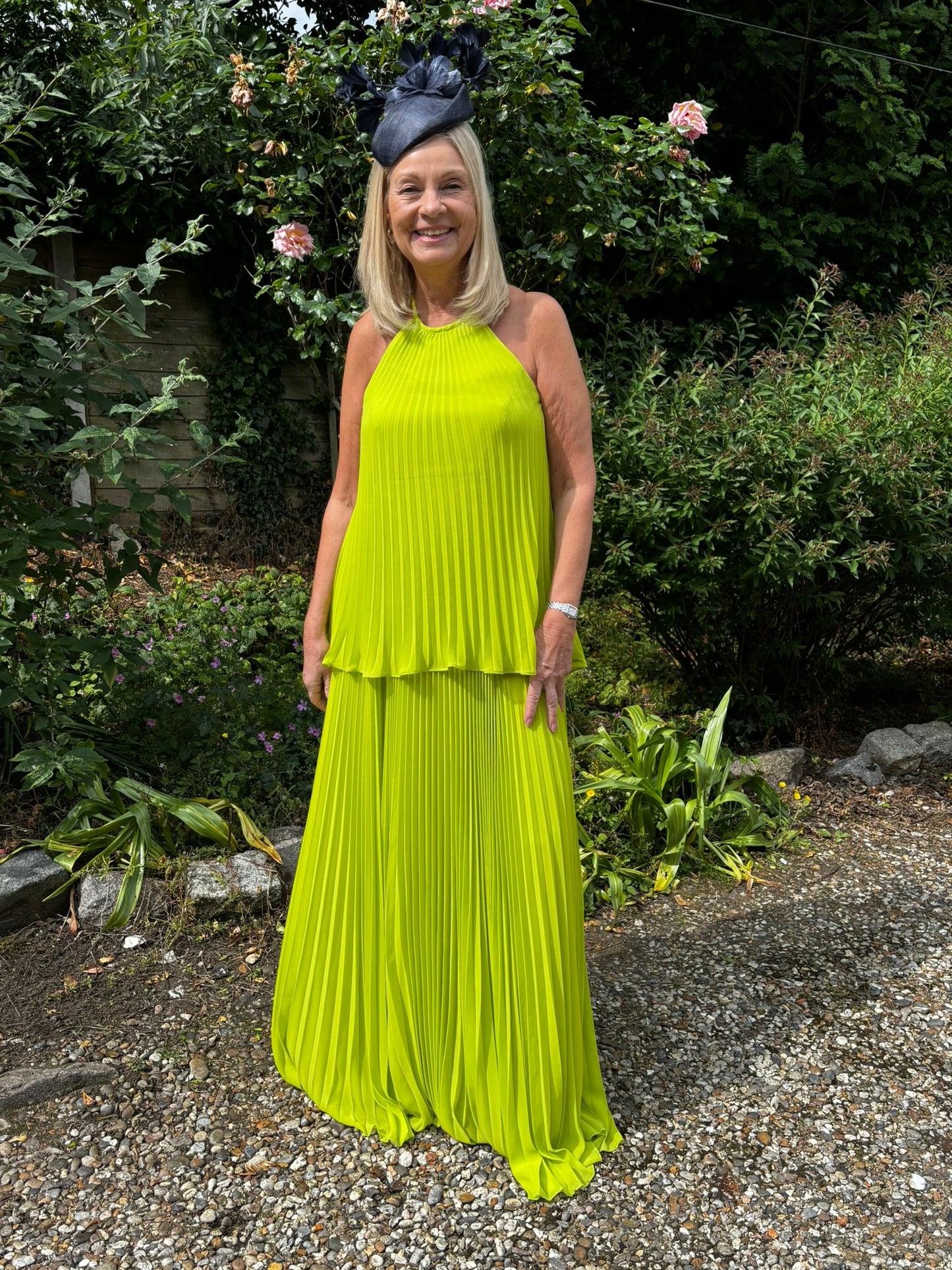 Carla Ruiz Lime Halter Neck Dress 50501