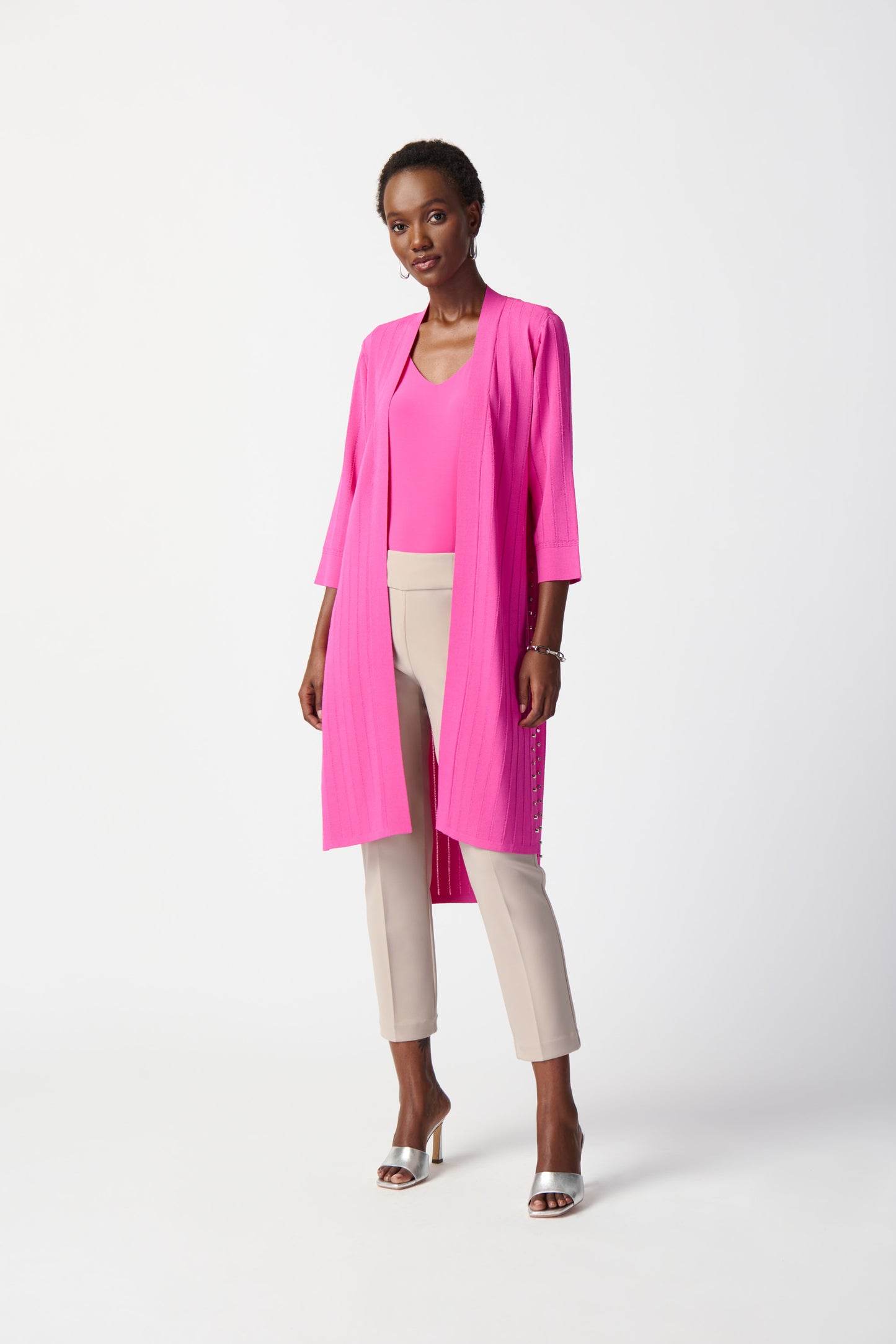 Joseph Ribkoff Ultra Pink Longline Cardigan