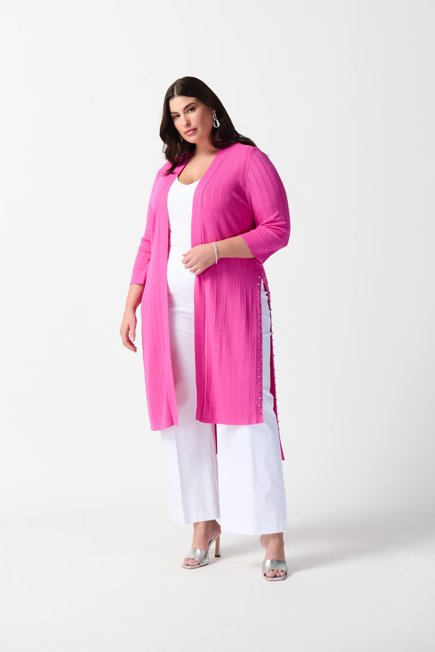 Joseph Ribkoff Ultra Pink Longline Cardigan