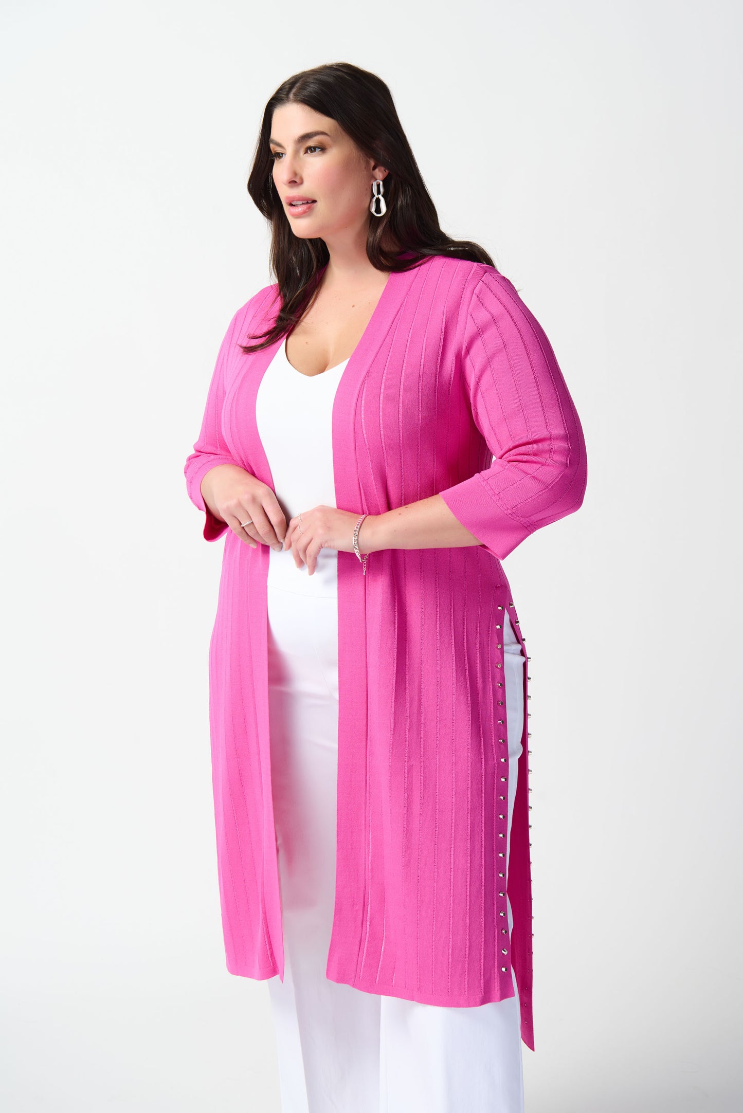 Joseph Ribkoff Ultra Pink Longline Cardigan