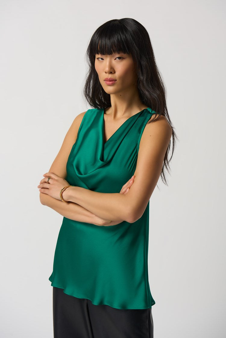 Joseph Ribkoff Green Satin Blouse