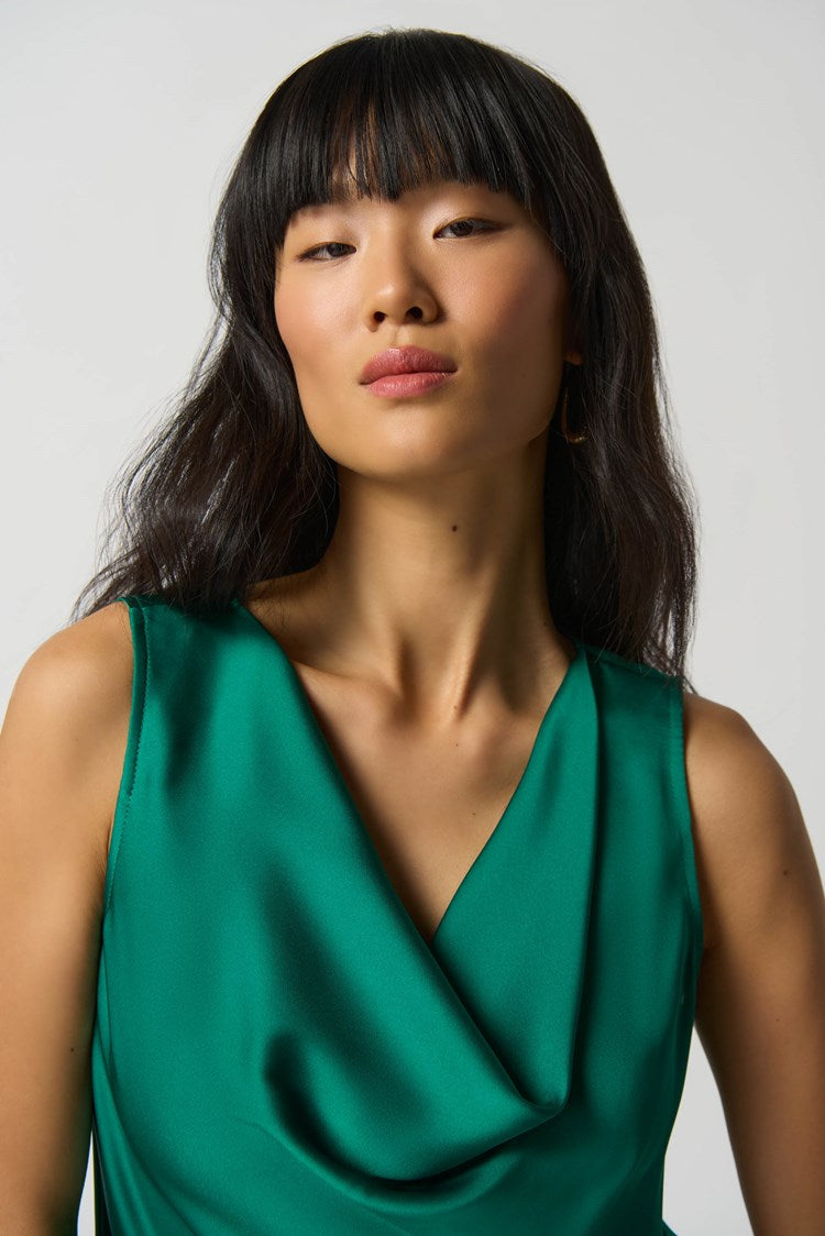 Joseph Ribkoff Green Satin Blouse