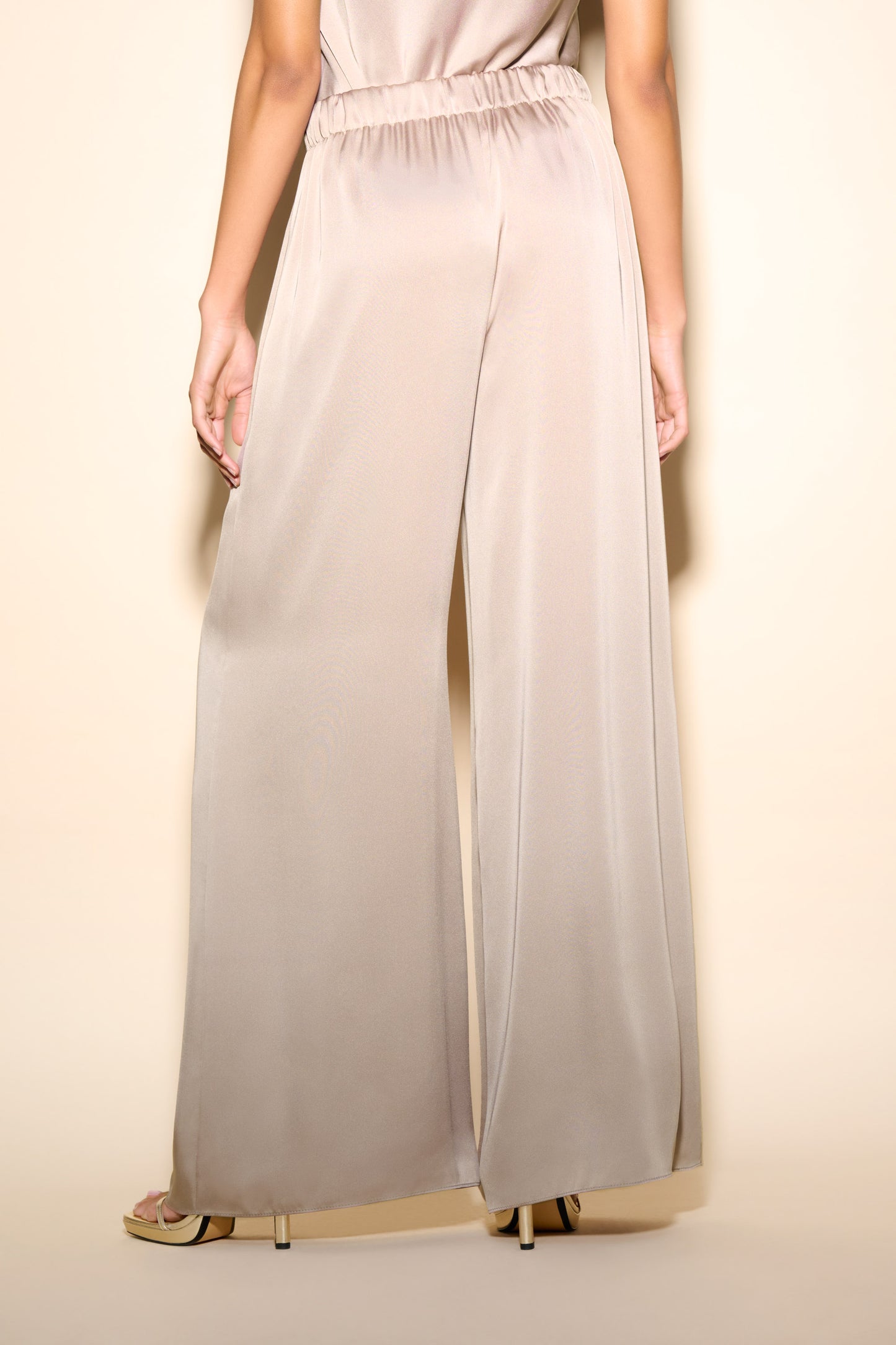 Joseph Ribkoff Signature Satin Blouse and Wide Leg Trousers