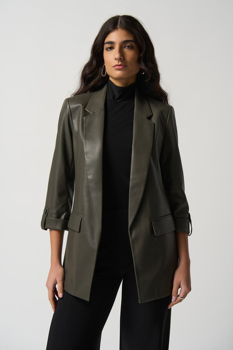 Joseph Ribkoff Pleather Blazer