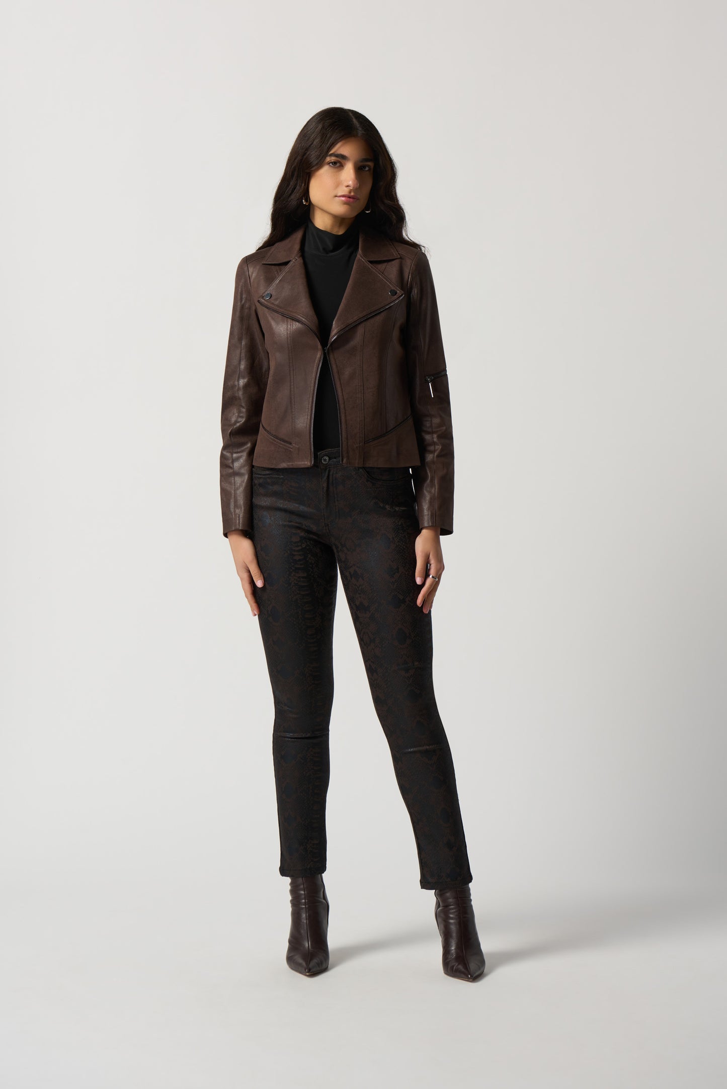 Joseph Ribkoff Pleather Biker Style Jacket