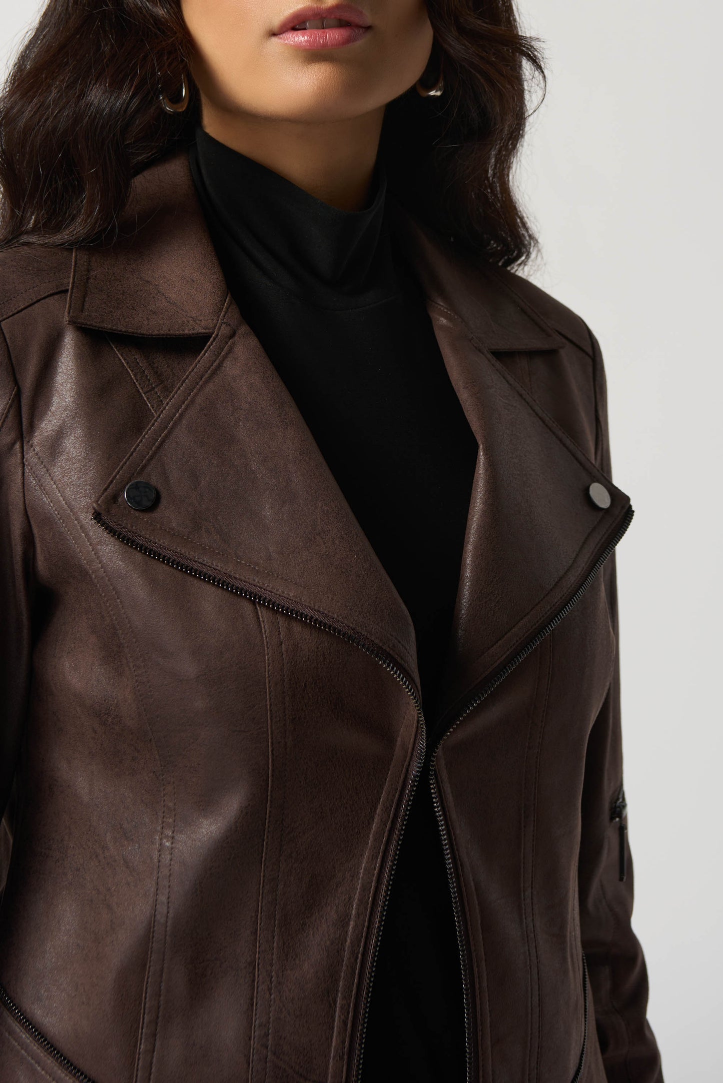 Joseph Ribkoff Pleather Biker Style Jacket