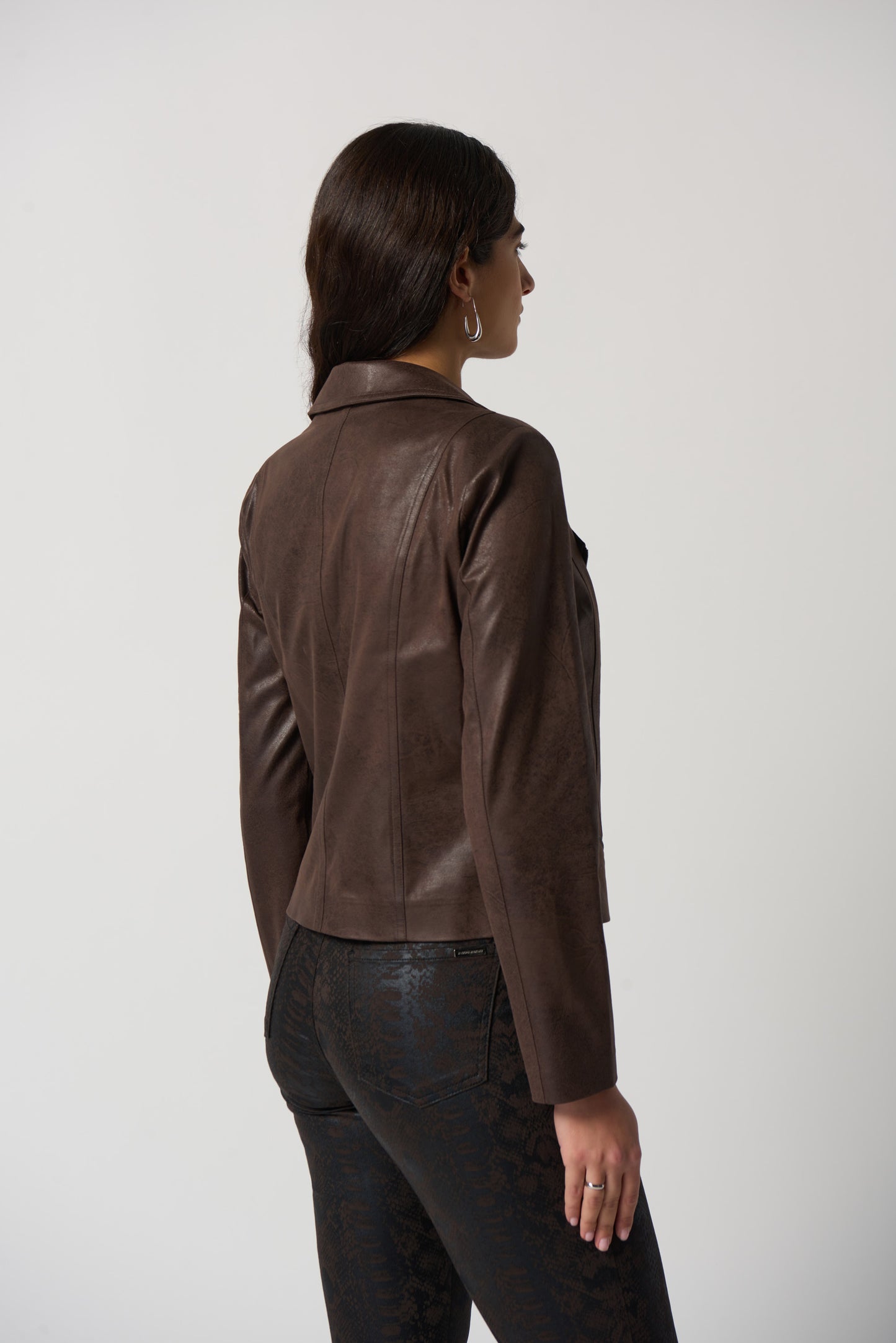 Joseph Ribkoff Pleather Biker Style Jacket