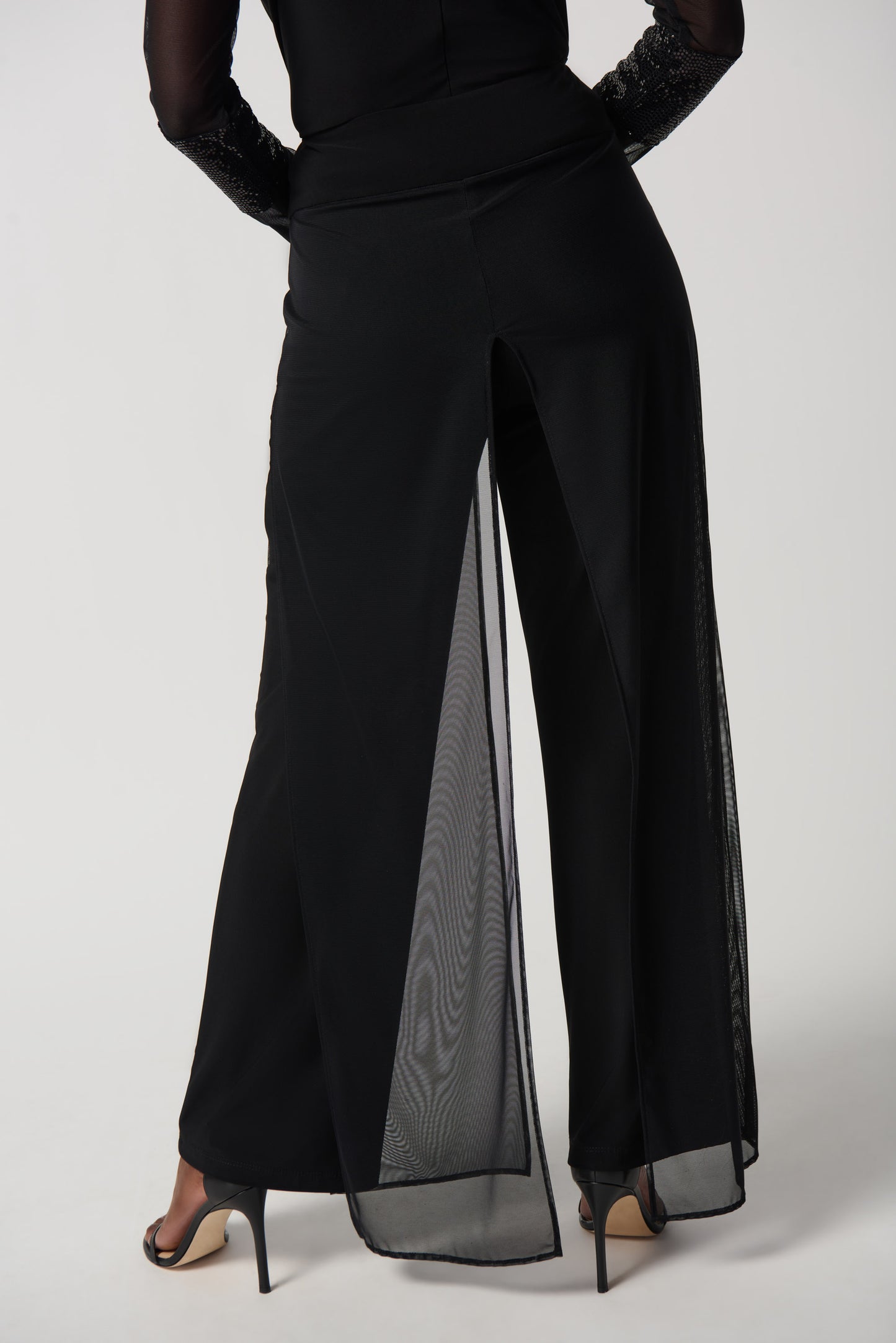 Joseph Ribkoff Black Jersey & Mesh Trousers