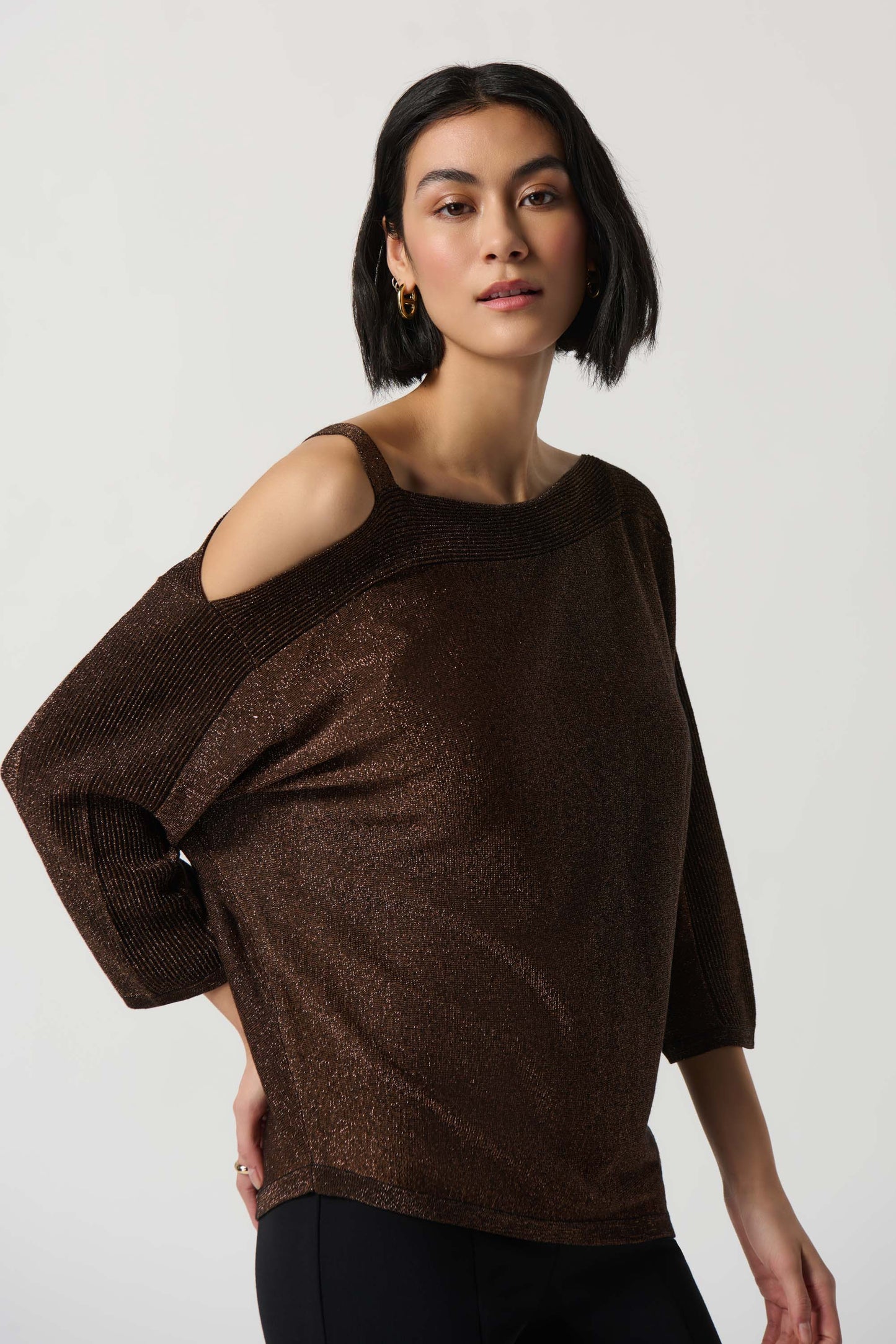 Joseph Ribkoff Metallic Knit Top