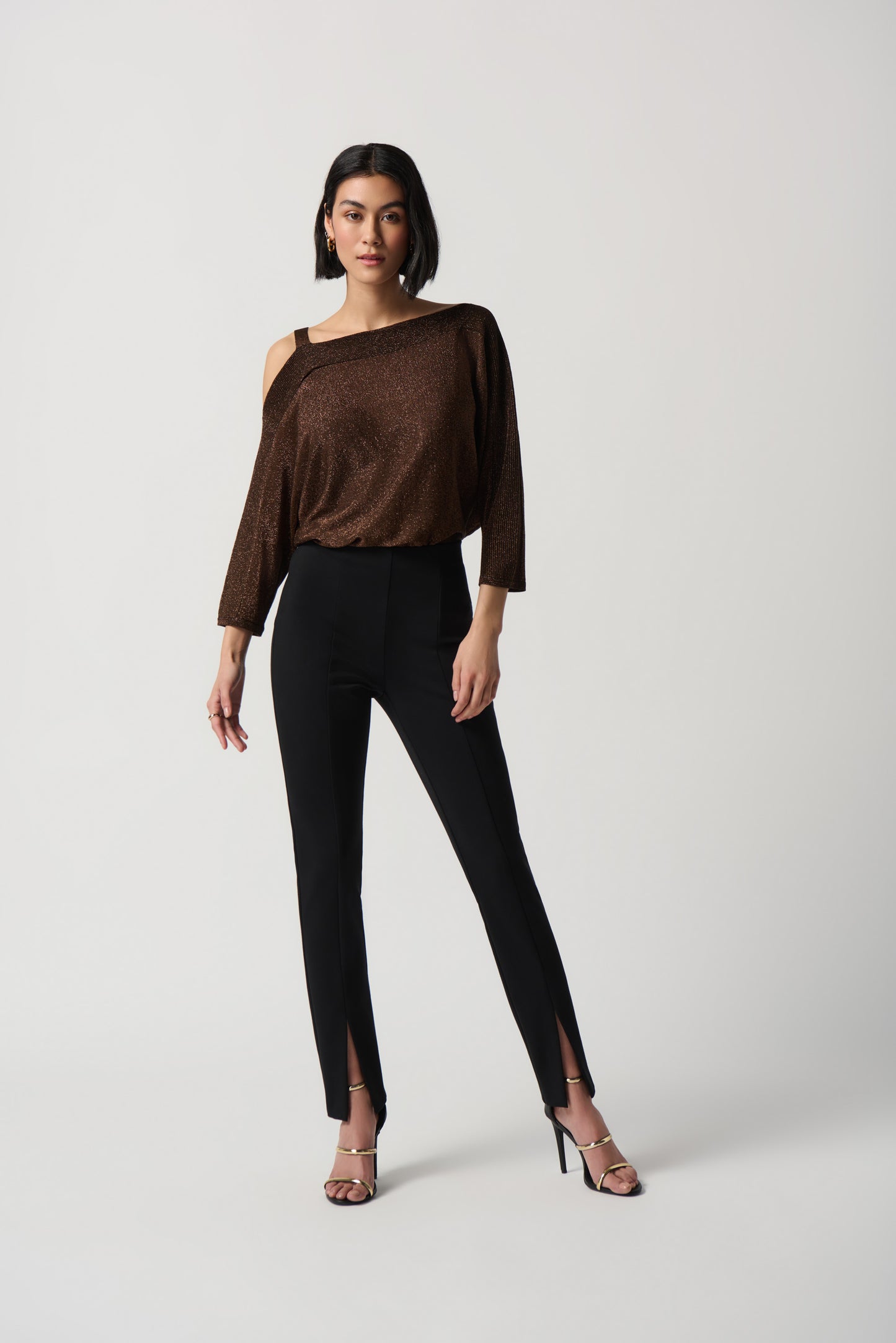 Joseph Ribkoff Metallic Knit Top