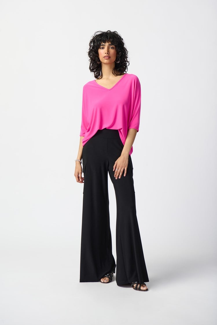 Joseph Ribkoff Ultra Pink Jersey Top