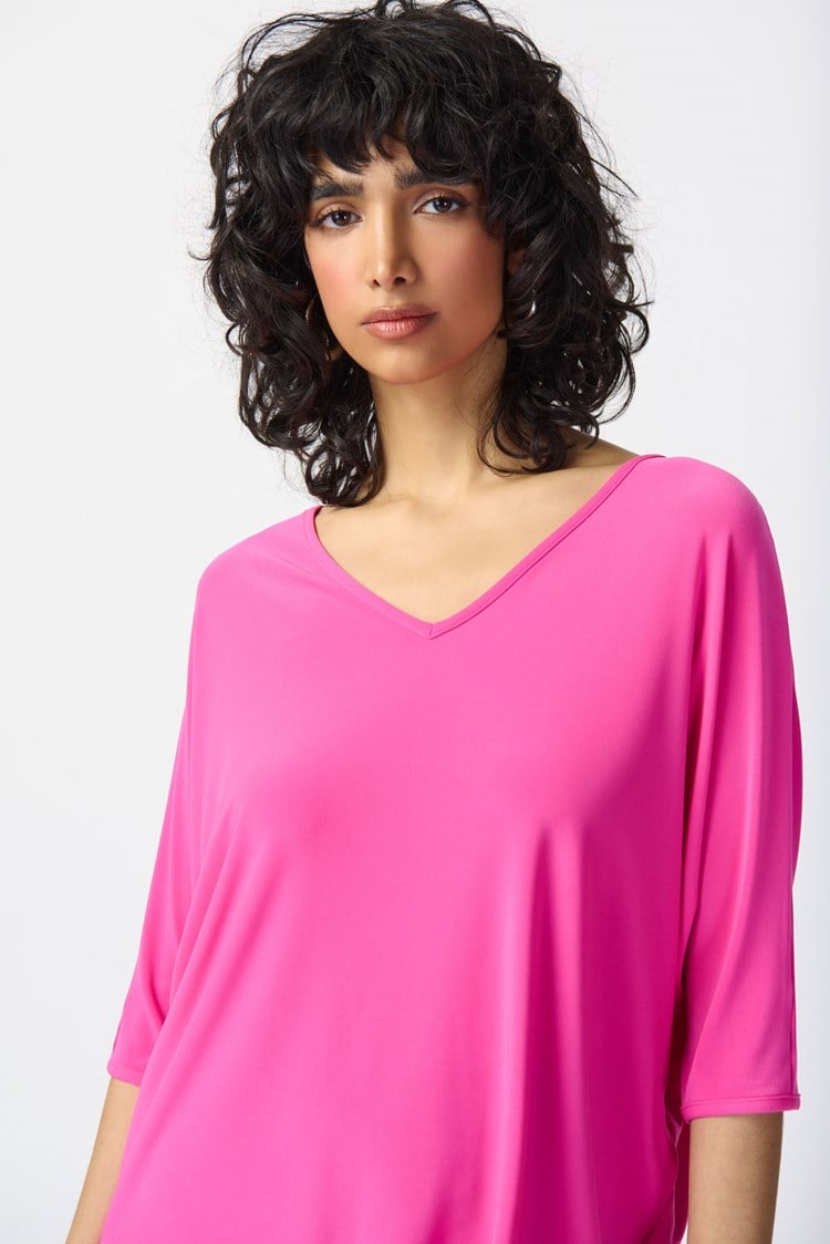 Joseph Ribkoff Ultra Pink Jersey Top