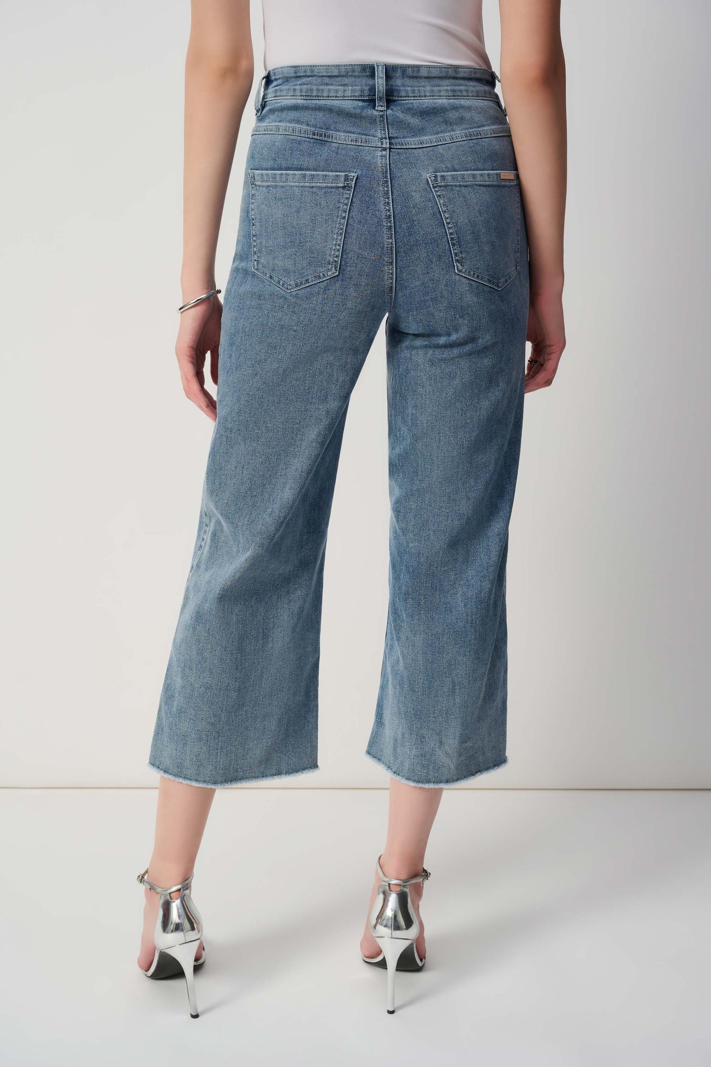 Joseph Ribkoff Vintage Blue Culotte Embellished Jean 241903S25