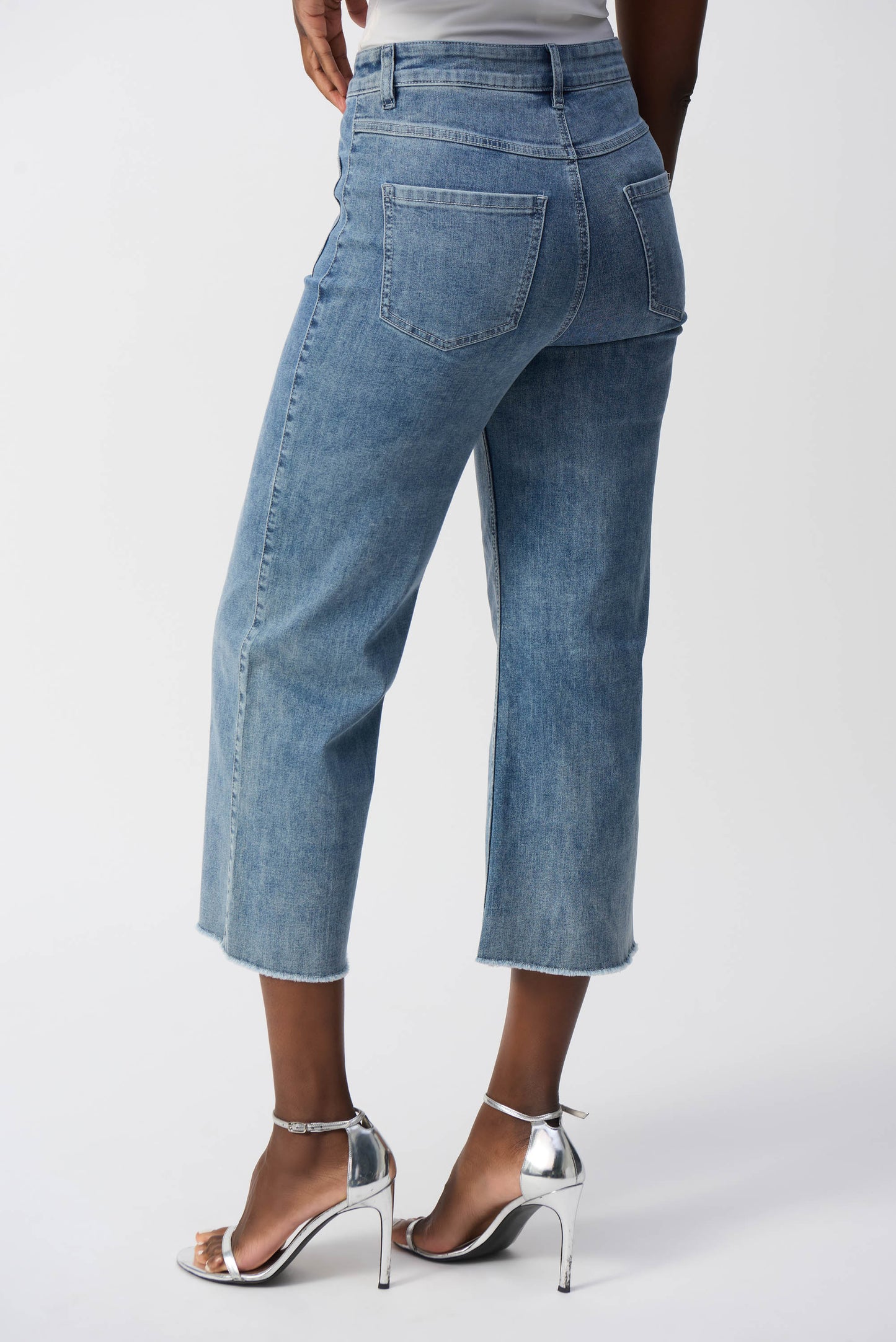 Joseph Ribkoff Vintage Blue Culotte Embellished Jean 241903S25