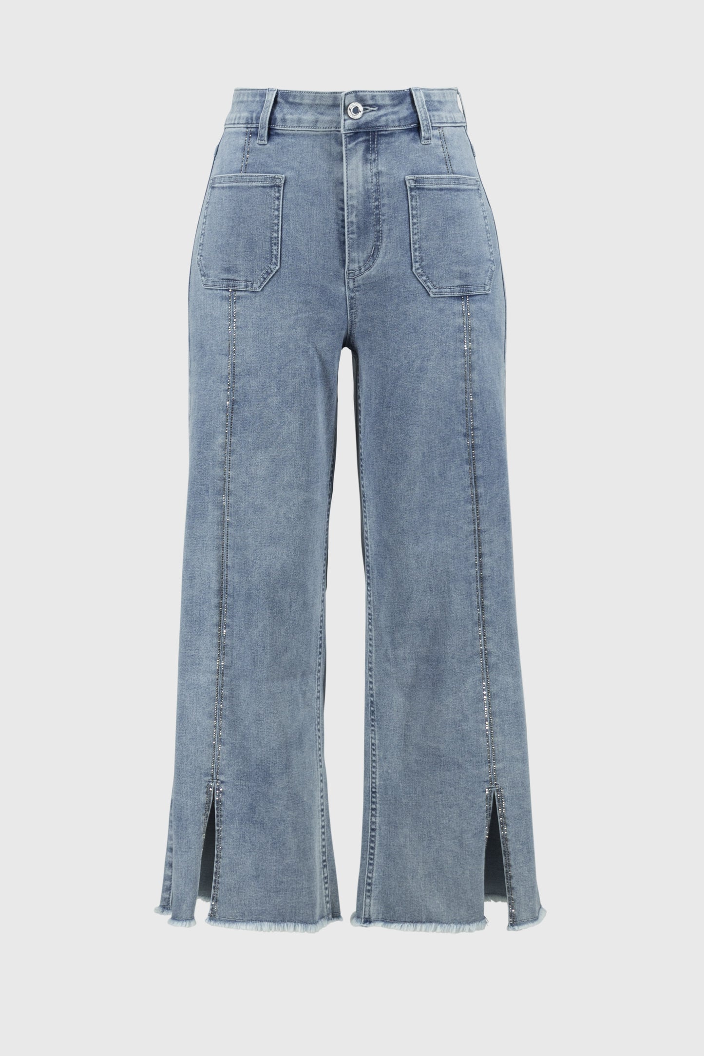 Joseph Ribkoff Vintage Blue Culotte Embellished Jean 241903S25