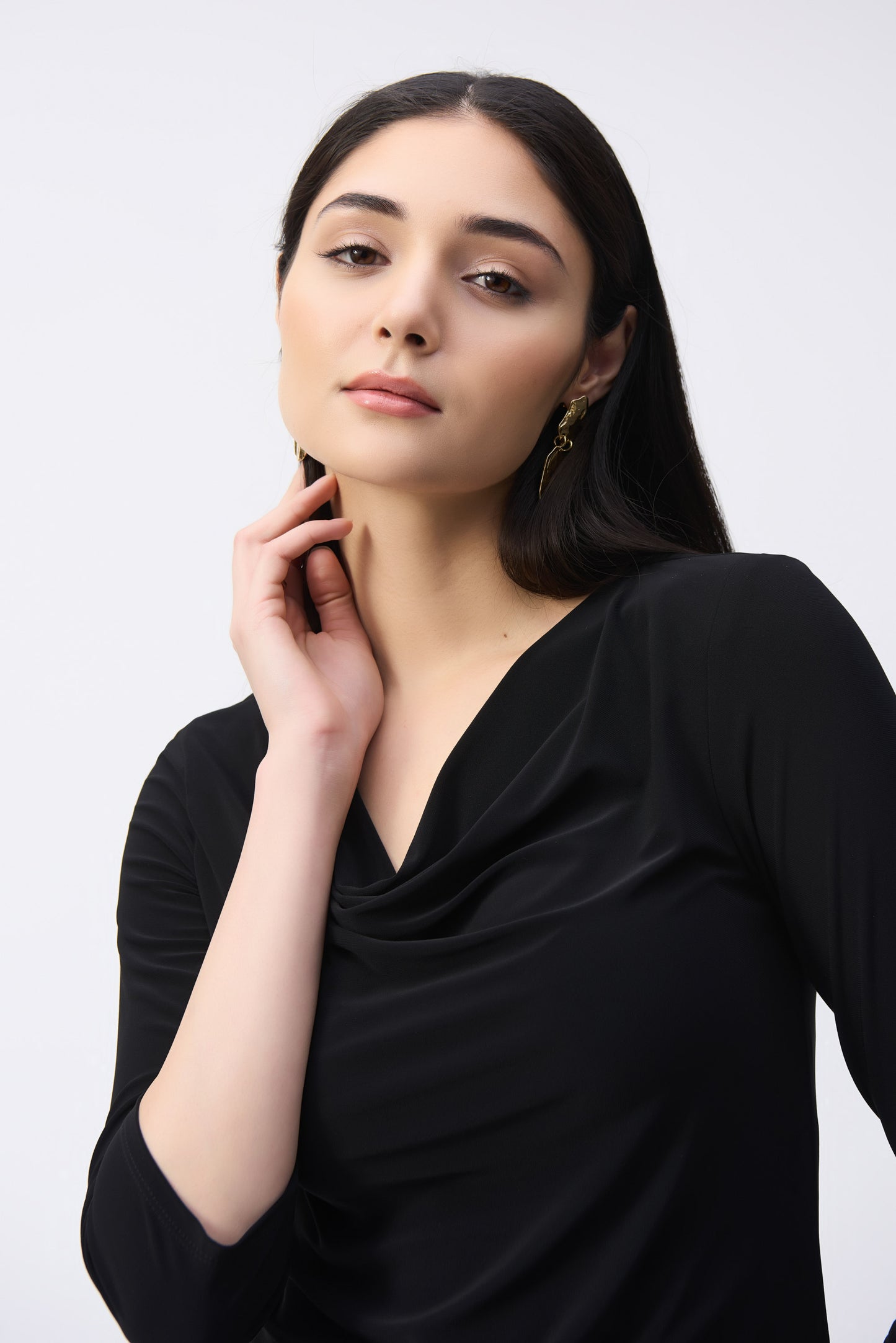 Joseph Ribkoff Black Cowl Neck Jersey Top 243318