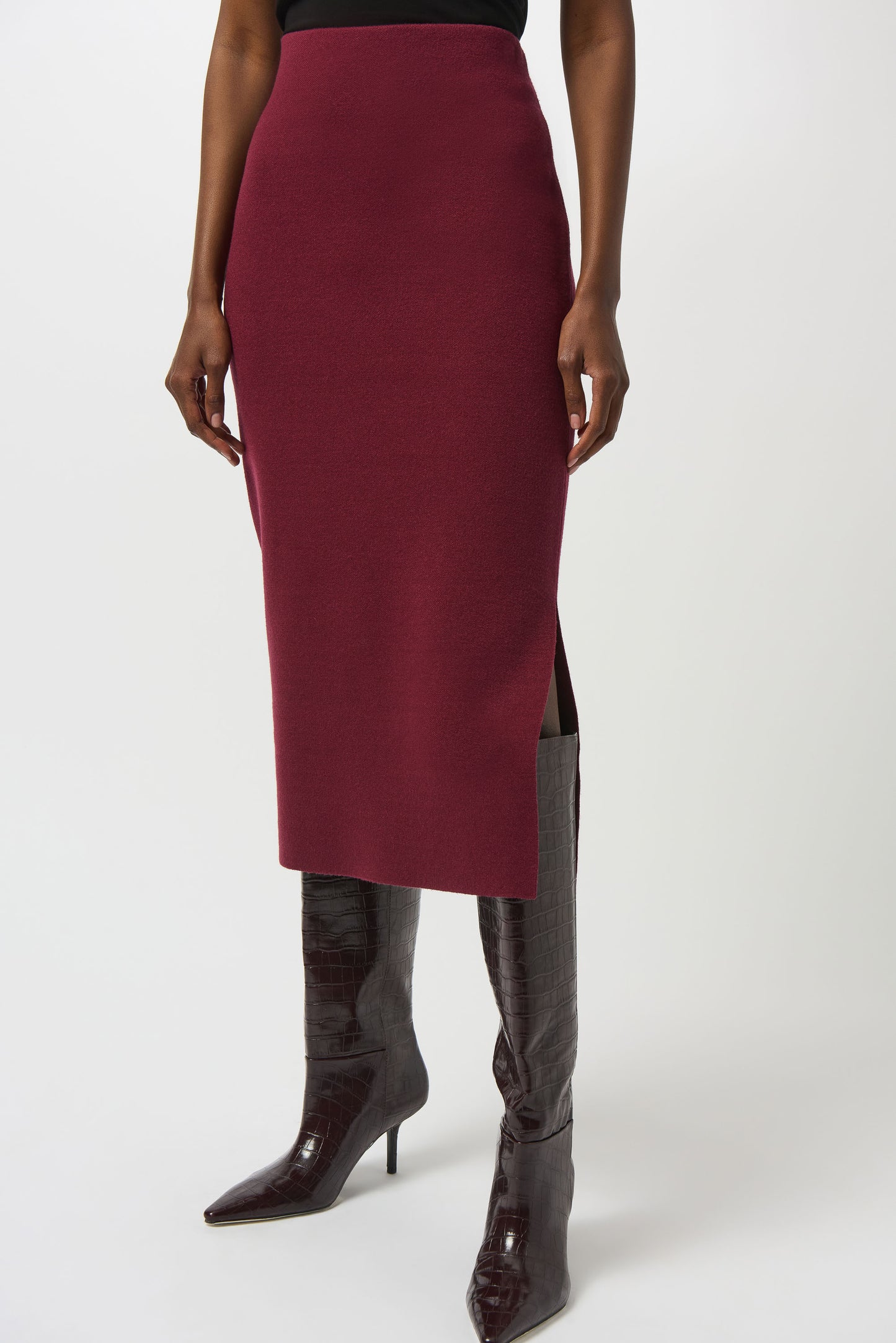 Joseph Ribkoff Merlot Knit Skirt 243967