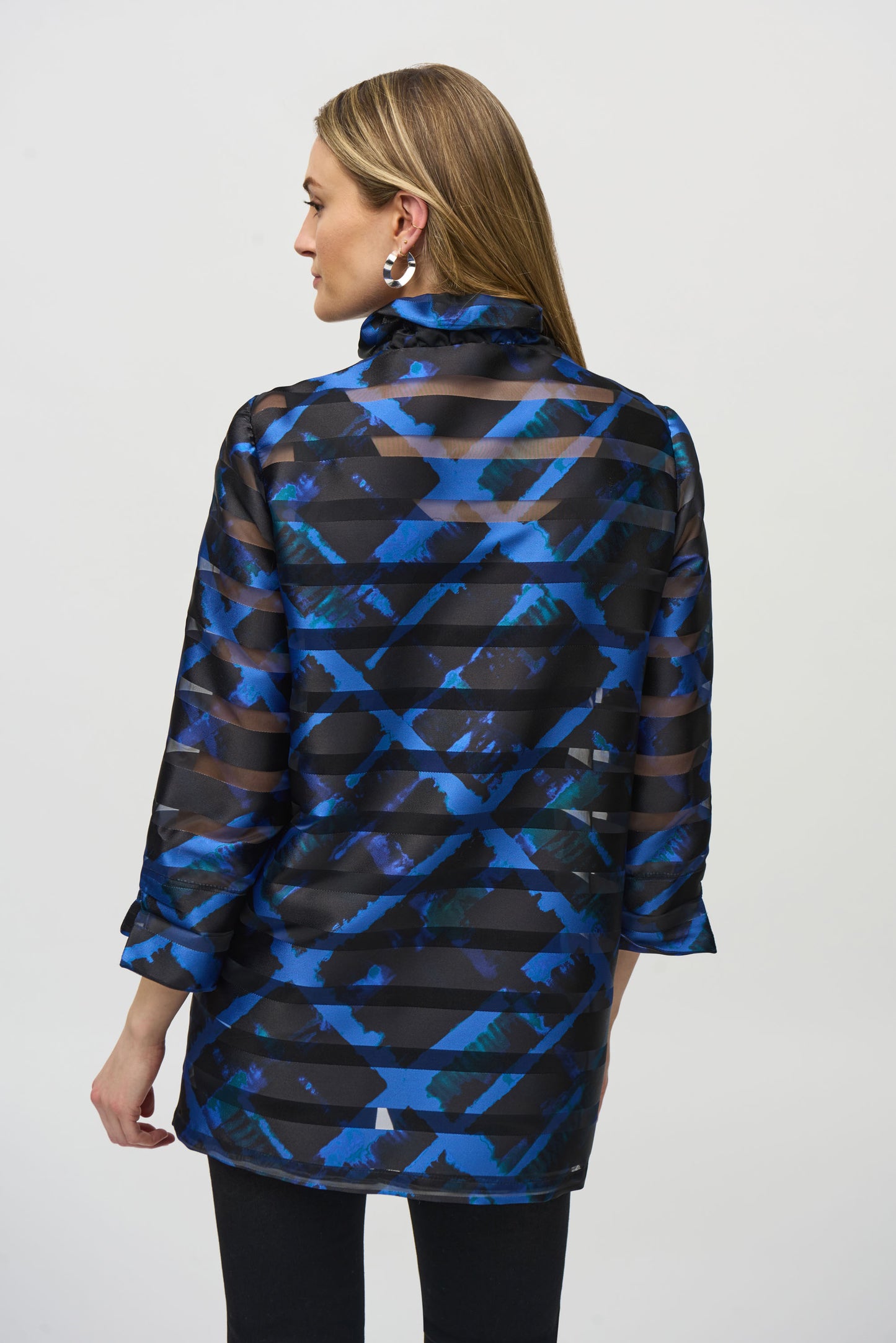 Joseph Ribkoff Satin/Sheer Stripe Jacket 244198