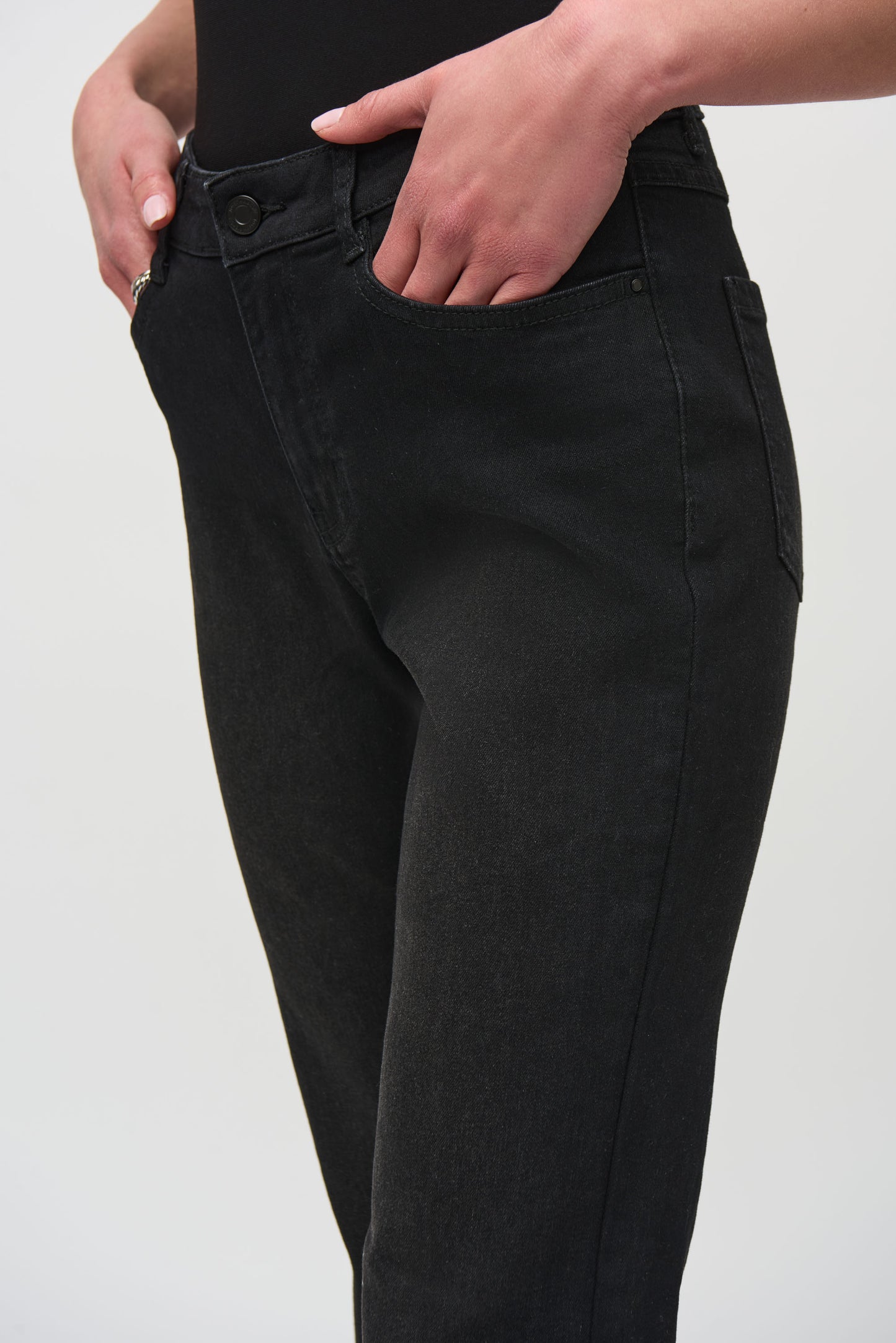 Joseph Ribkoff 244949 Black Denim Flare Jean