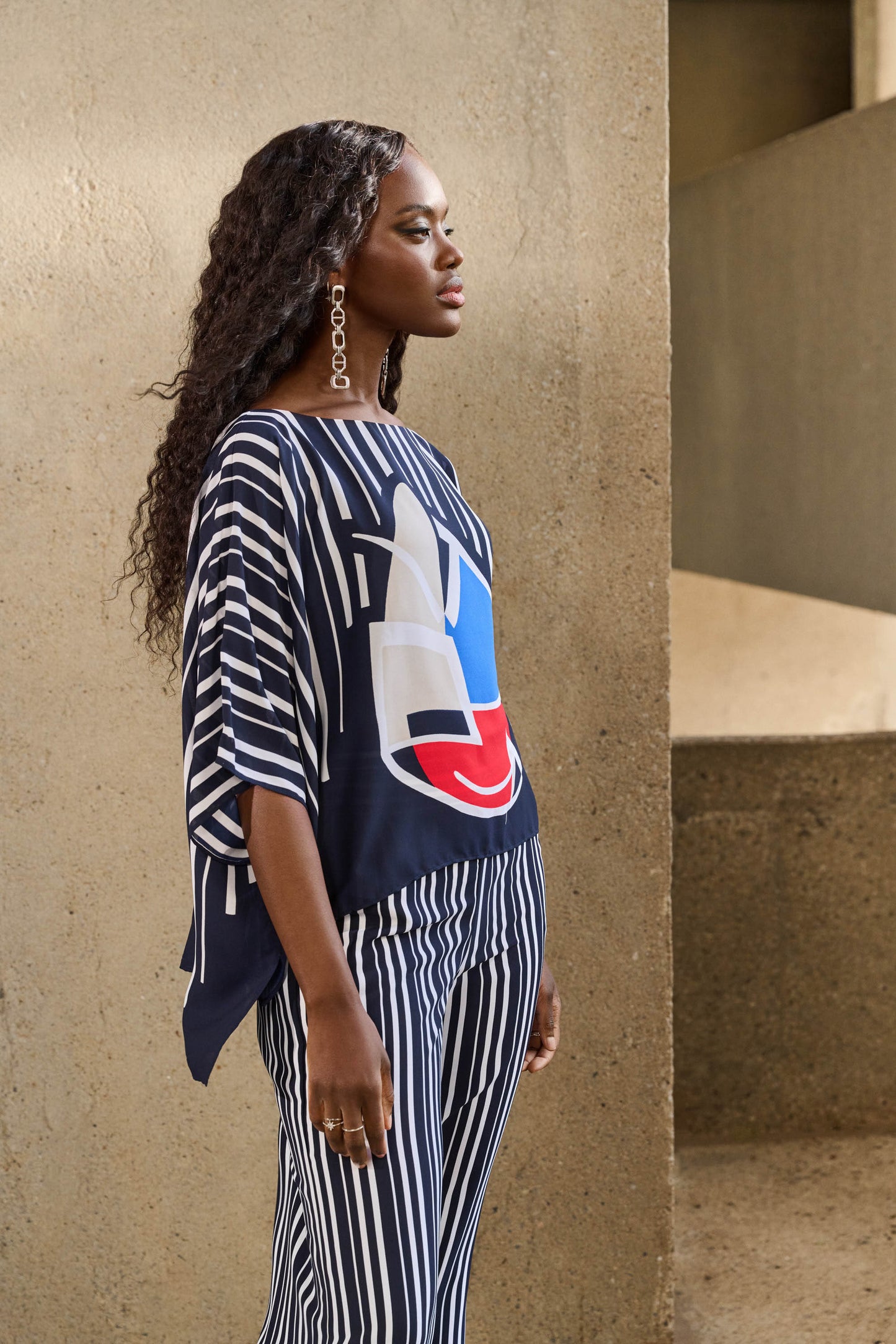 Joseph Ribkoff Stripe Double Layer Tunic 251180