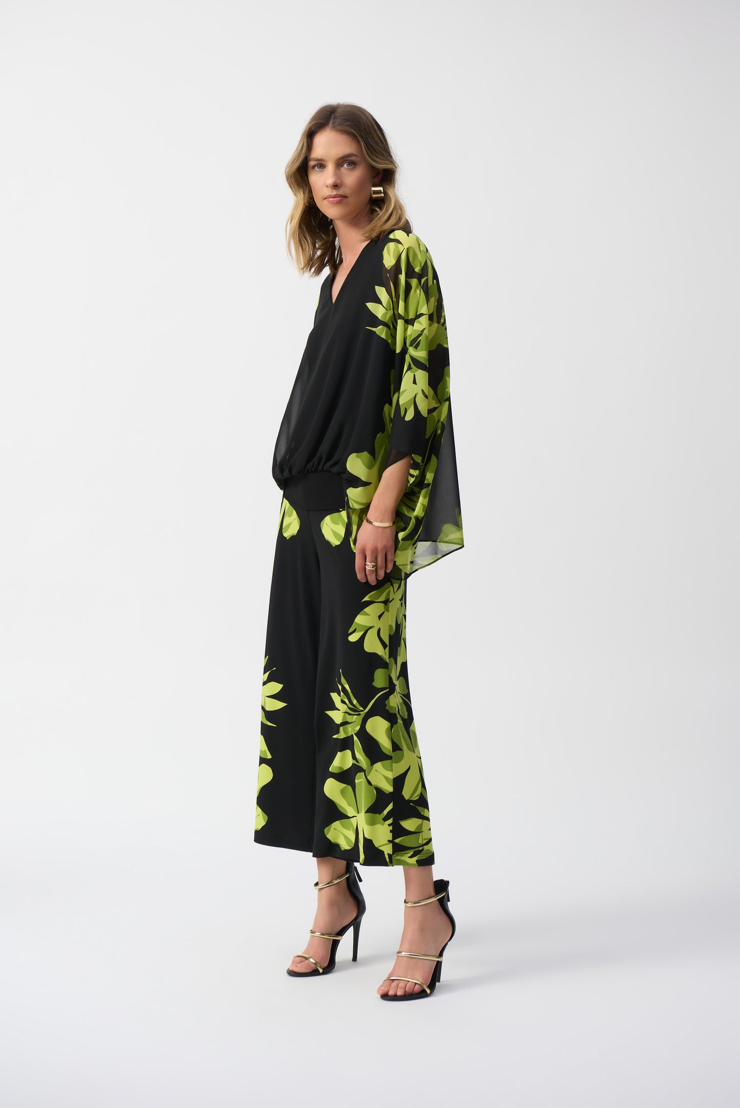 Joseph Ribkoff Placement Print Jersey Crop Trousers 251189