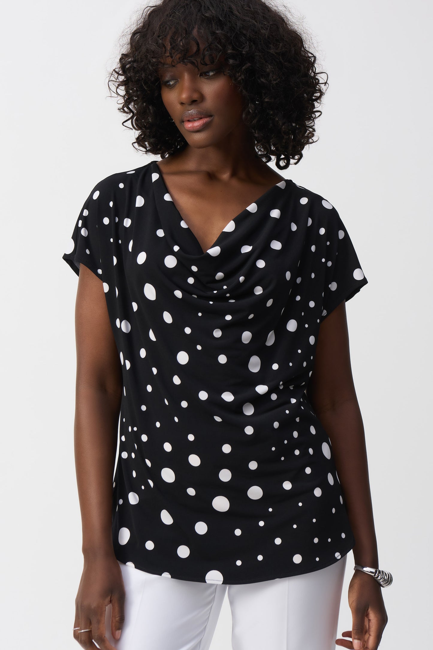 Joseph Ribkoff Spot Cowl Neck Jersey Top 251257