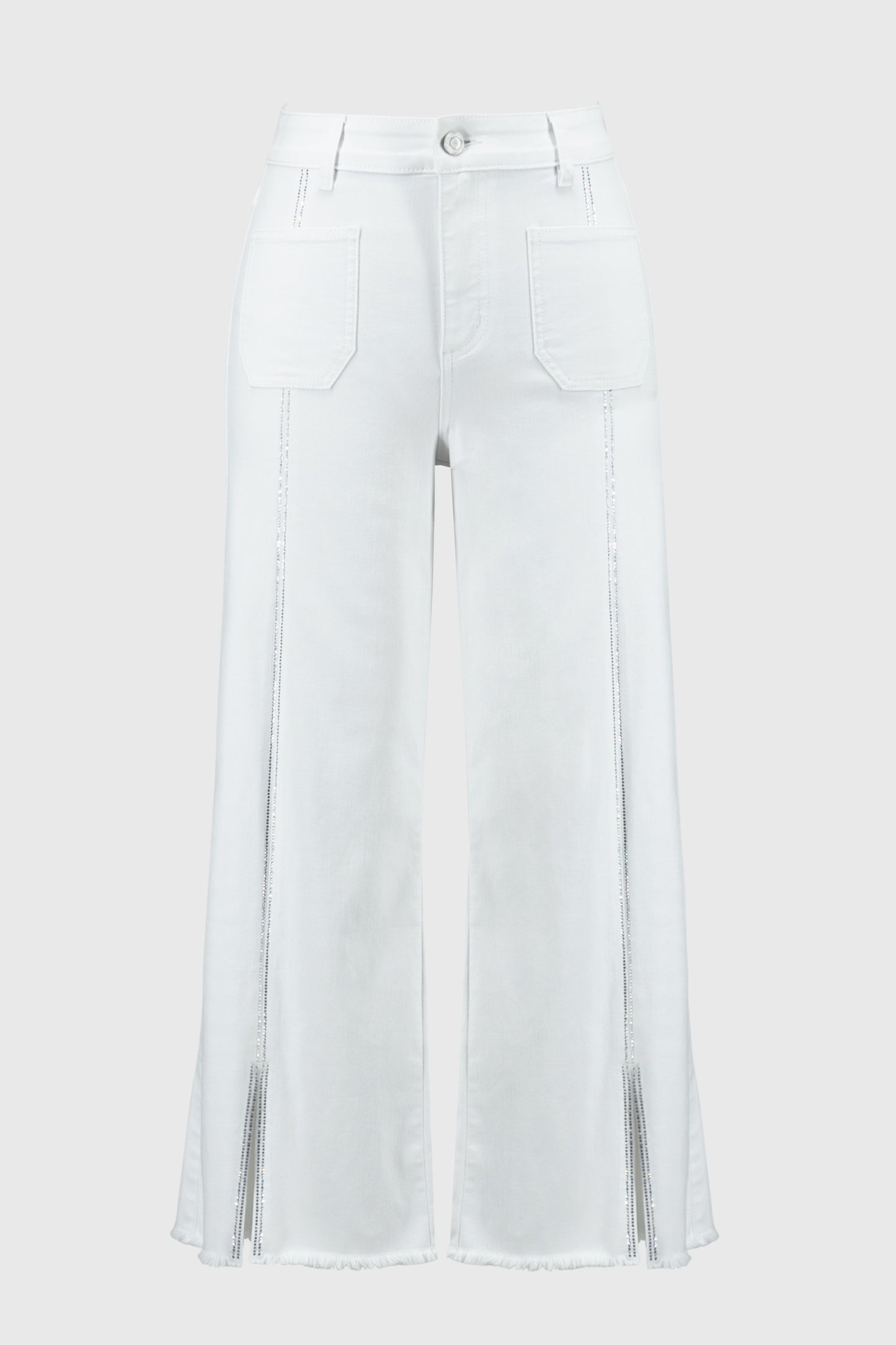 Joseph Ribkoff White Culotte Jeans with Sparkle Seam 251901