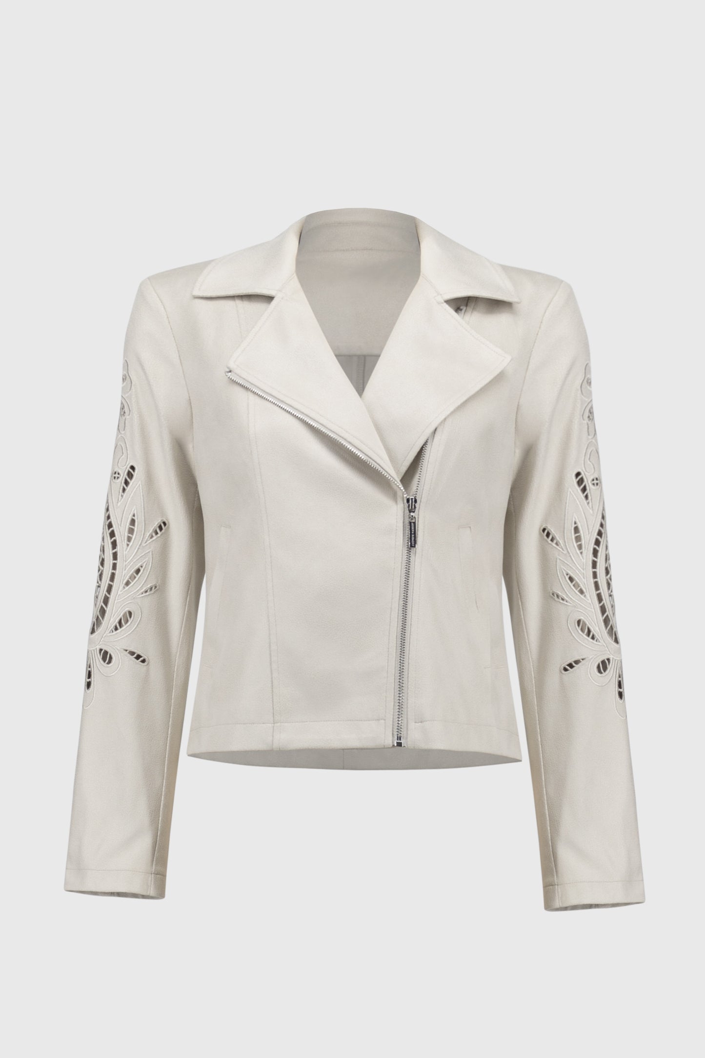 Joseph Ribkoff Moon Stone Faux Leather Biker Jacket 251936