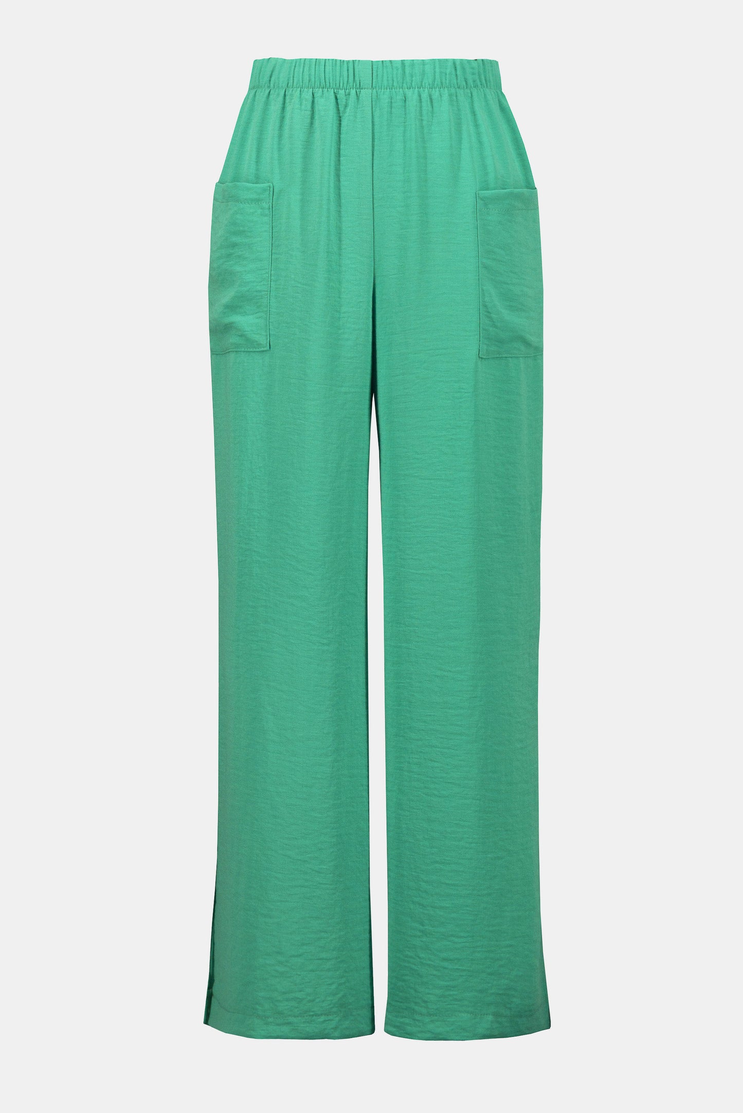 Joseph Ribkoff Garden Green Crinkle Wide leg Trousers 252049