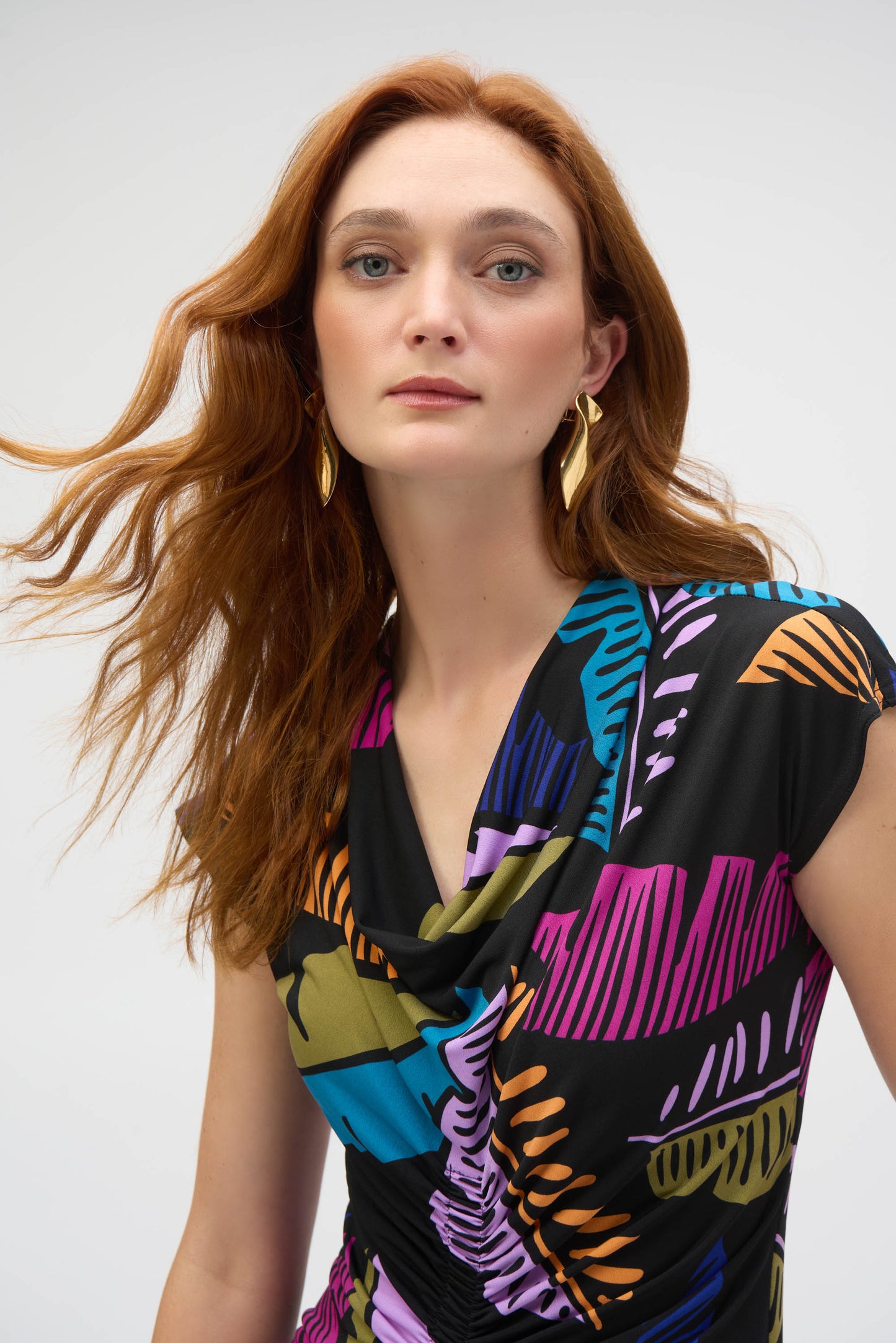 Joseph Ribkoff Palm Print Dress 252096