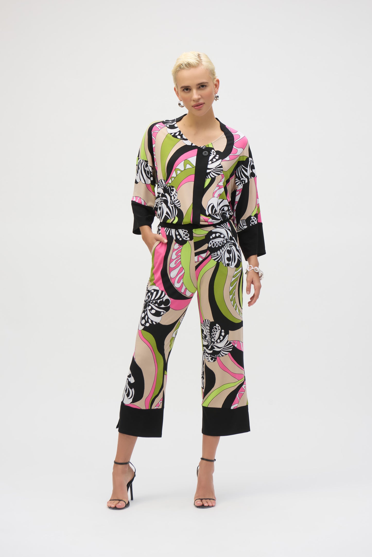 Joseph Ribkoff Printed Border Edge Trousers 252107