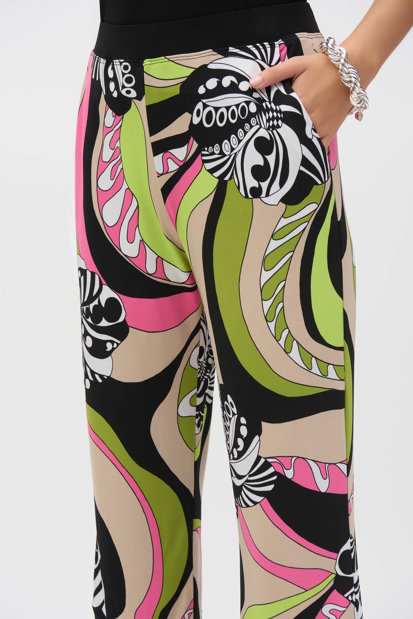 Joseph Ribkoff Printed Border Edge Trousers 252107