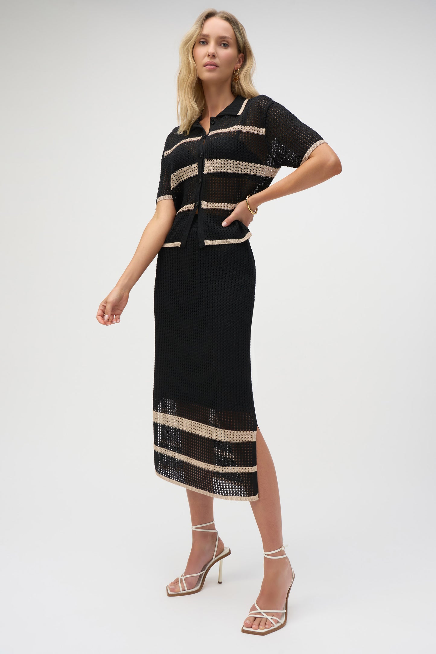 Joseph Ribkoff Knitted Stripe Top 252924