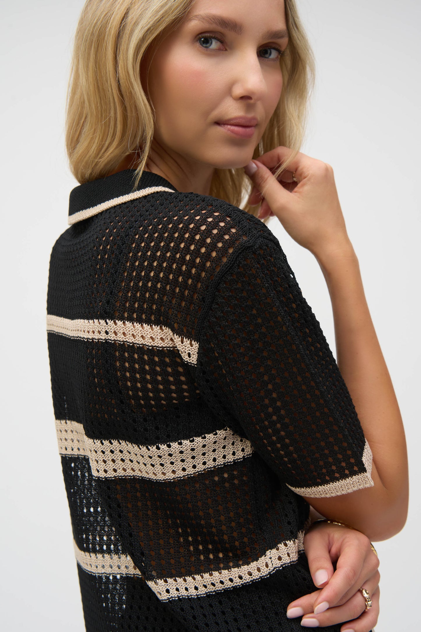 Joseph Ribkoff Knitted Stripe Top 252924