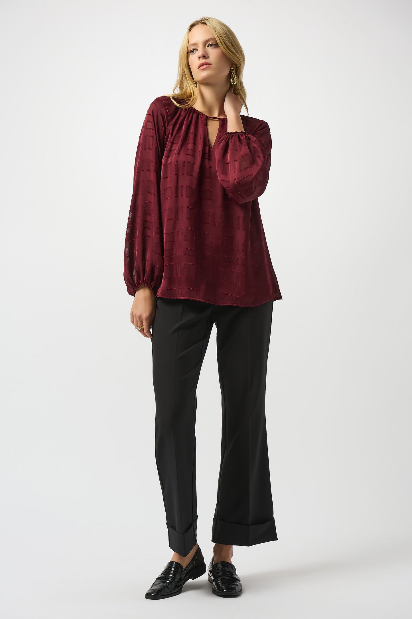 Joseph Ribkoff Merlot Tunic Blouse 253135