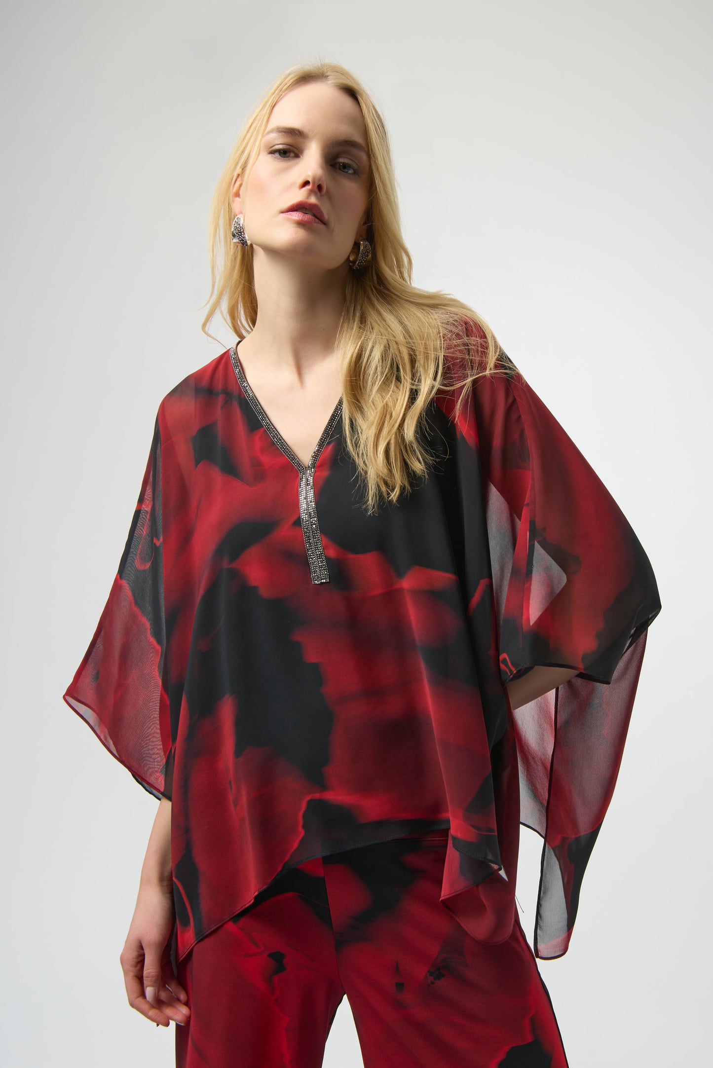 Joseph Ribkoff Rose Print Top 254090