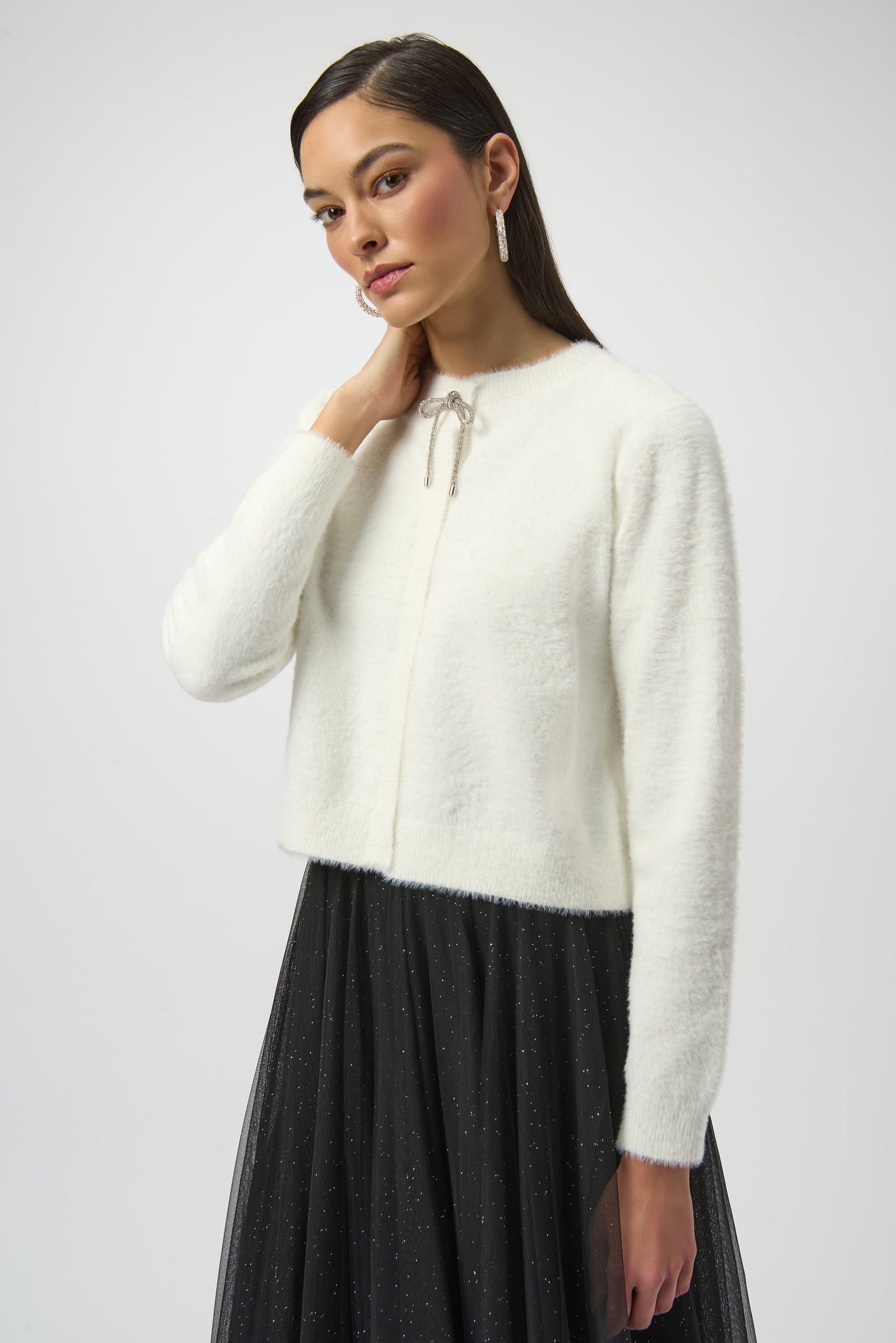 Joseph Ribkoff Diamante Bow Cardigan 254955