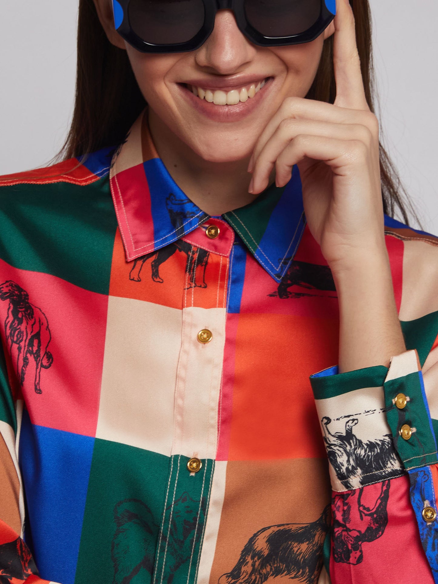 Vilagallo Dog Print Shirt