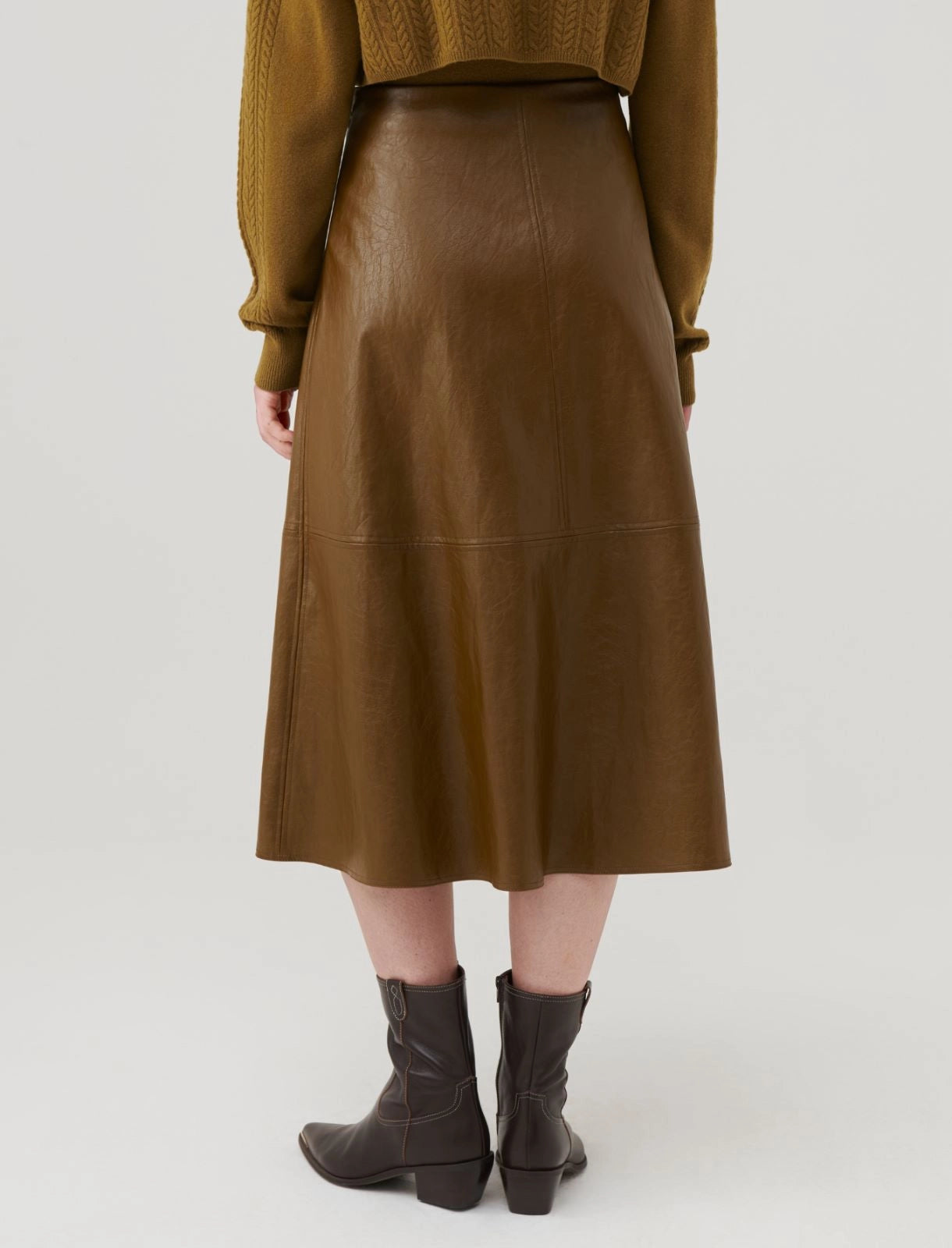 Marella A-Line Pleather Skirt