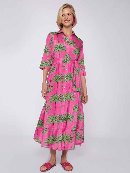 Vilagallo 31305 palm tree print shirt dress