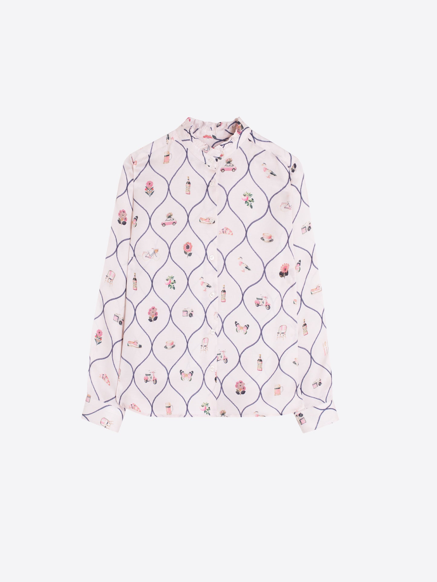 Vilagallo Cream Print Blouse 33850