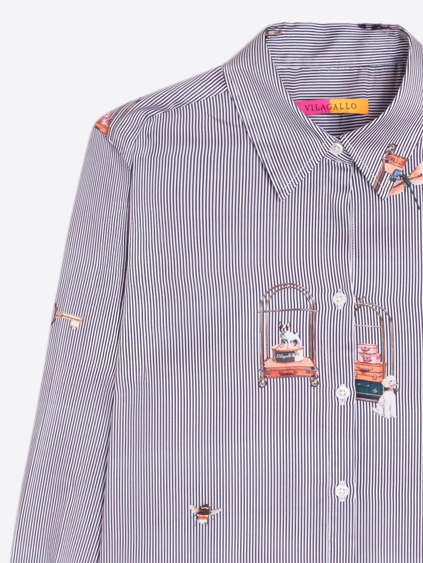 Vilagallo Stripe/Print Shirt 33925