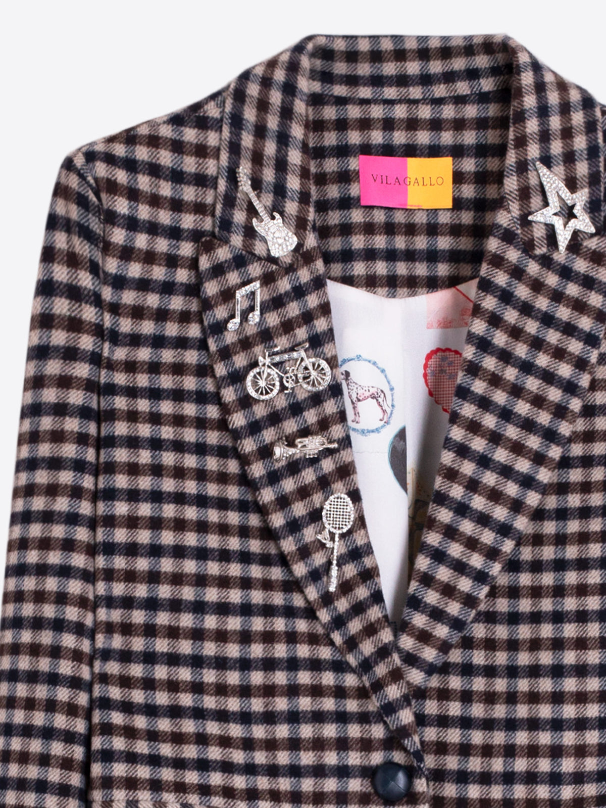 Vilagallo Tweed Check Coat 33929
