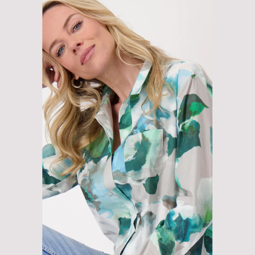 Monari 408355 cotton floral print shirt