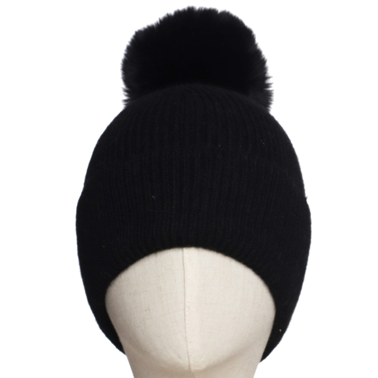 Zelly Black Pom Pom Hat