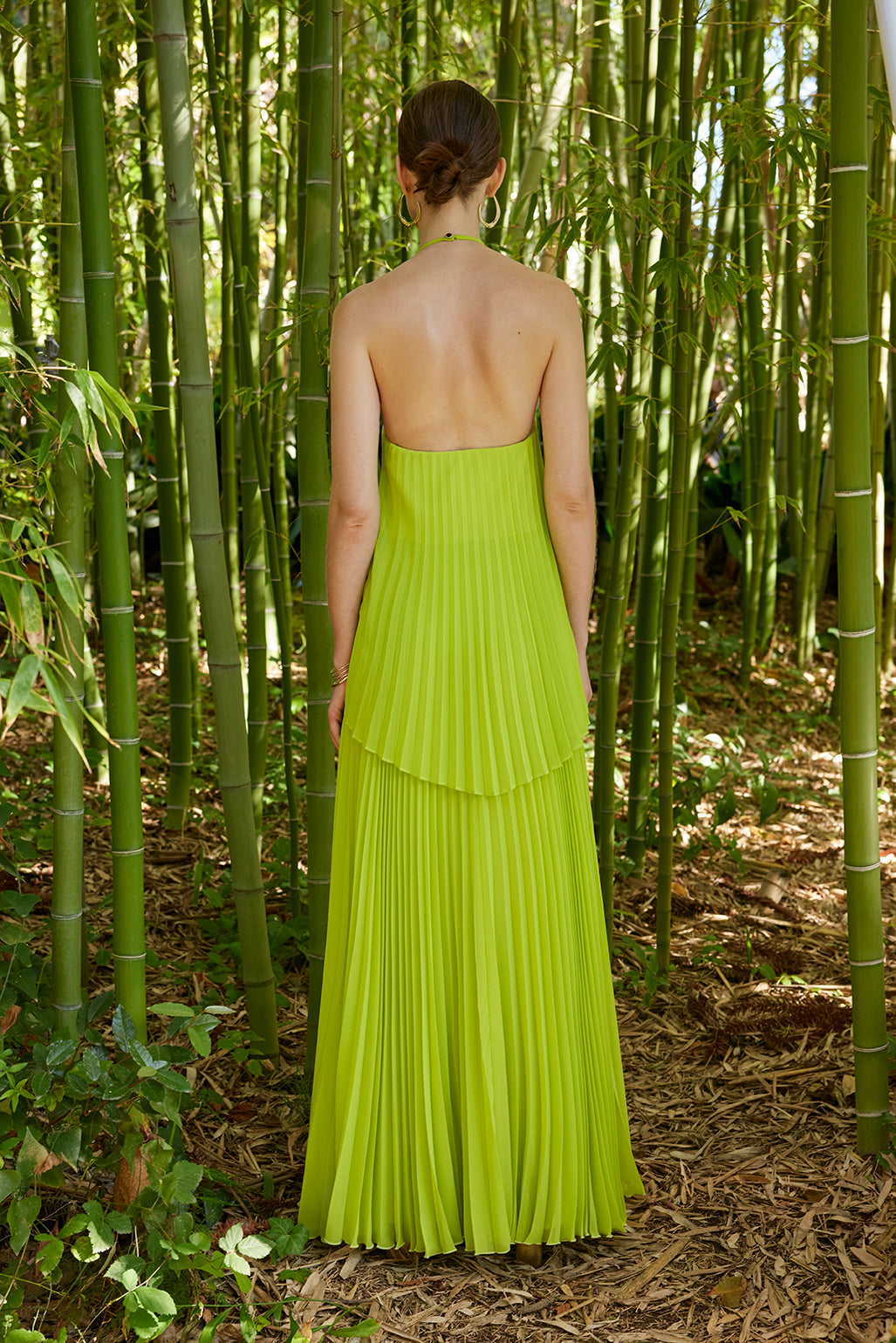 Carla Ruiz Lime Halter Neck Dress 50501
