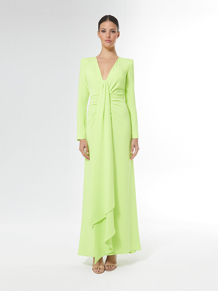Carla Ruiz Lime Full Length Dress 51013