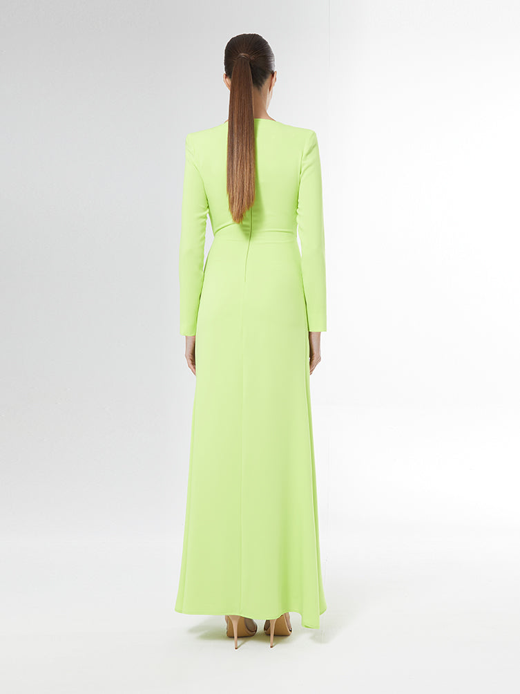 Carla Ruiz Lime Full Length Dress 51013